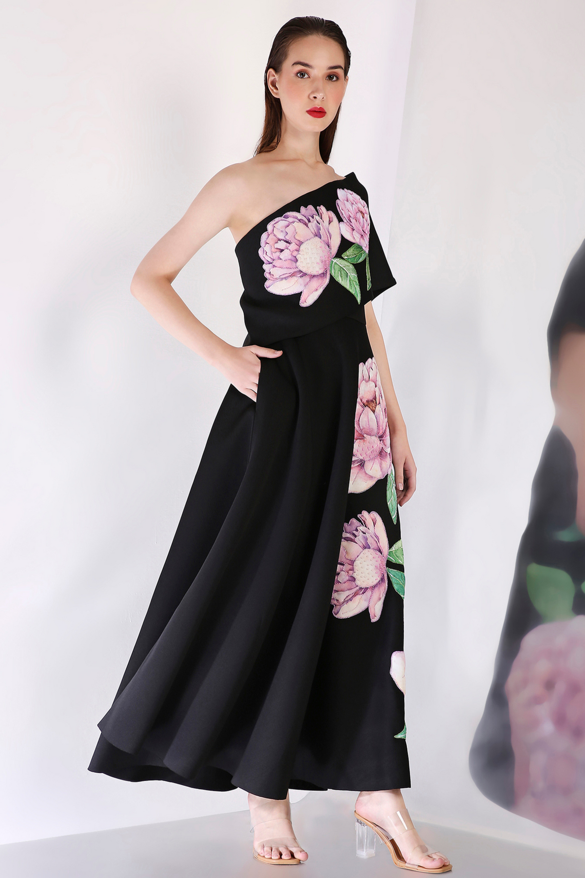 Black Nyra Embroidery Dress