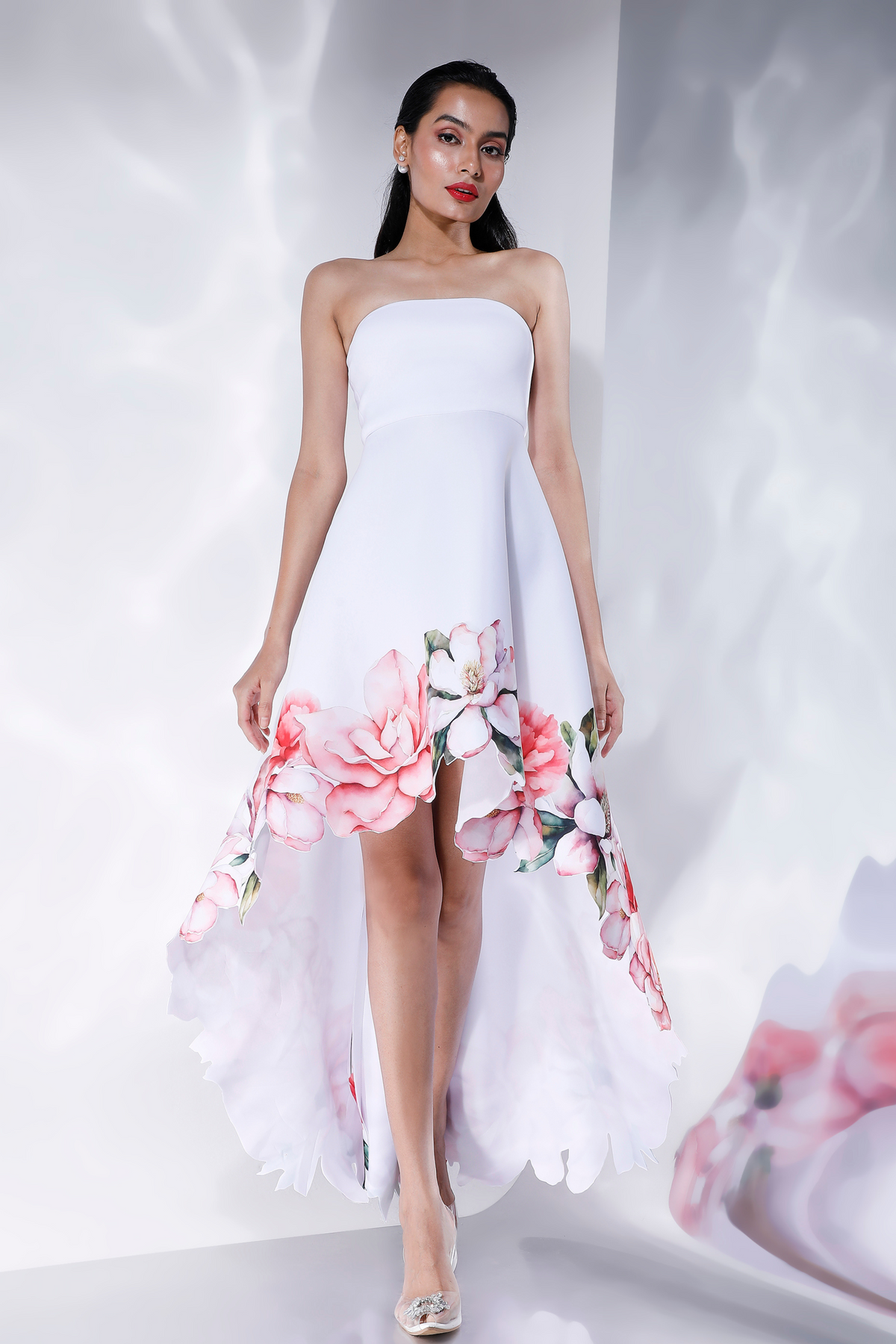Off White Printed Dress