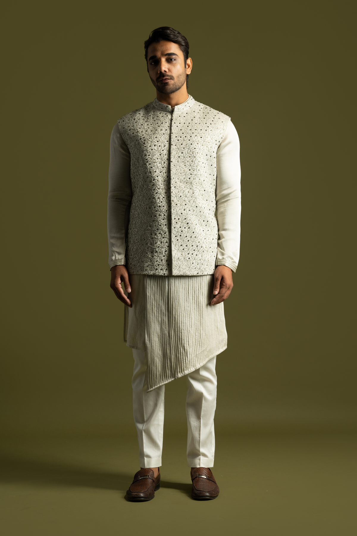 Grey Bundi Kurta Set