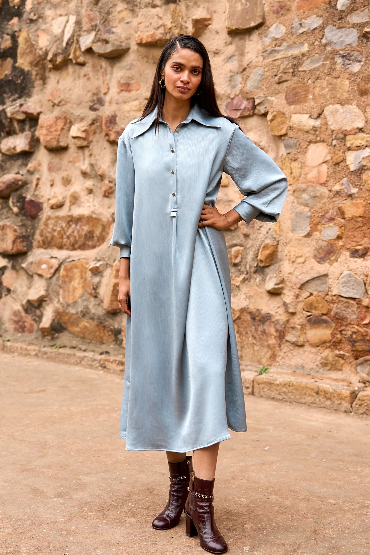 Full Sleeves Shirt Dress