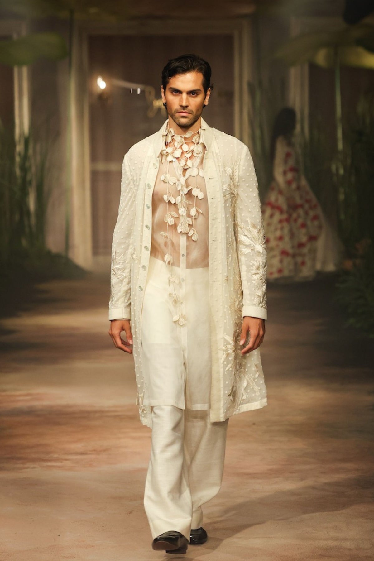Ivory Net Mens Sherwani