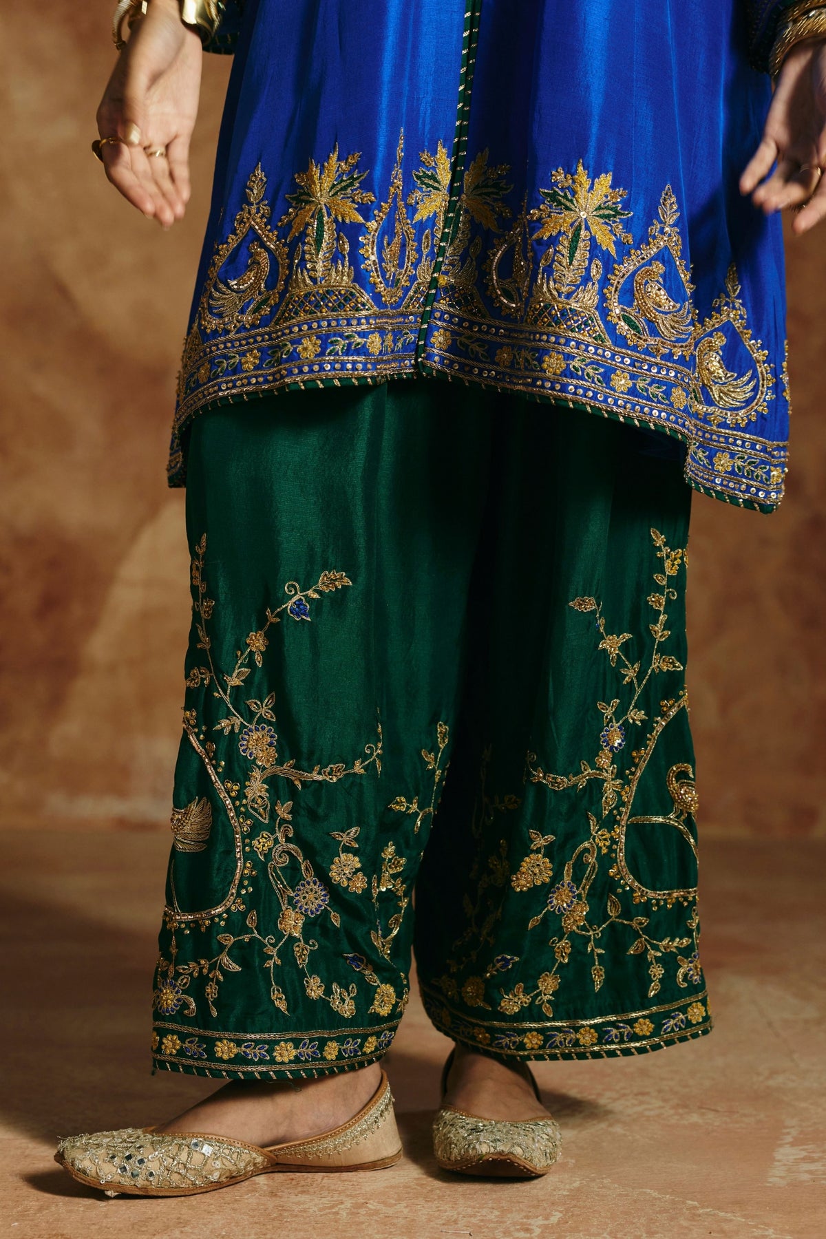 Cobalt Blue Zardozi Kurta Set