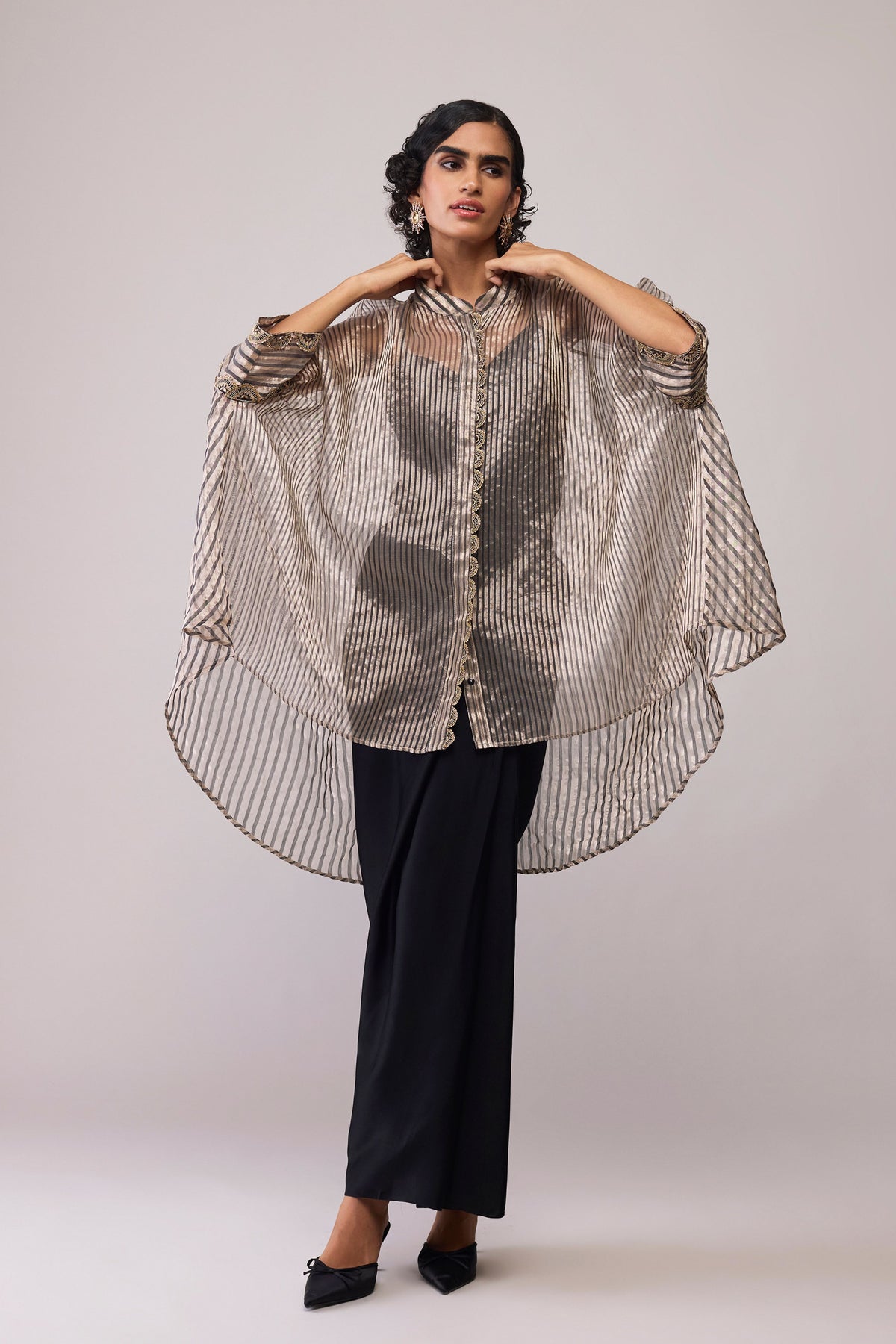 Manya Black Stripe Kaftan