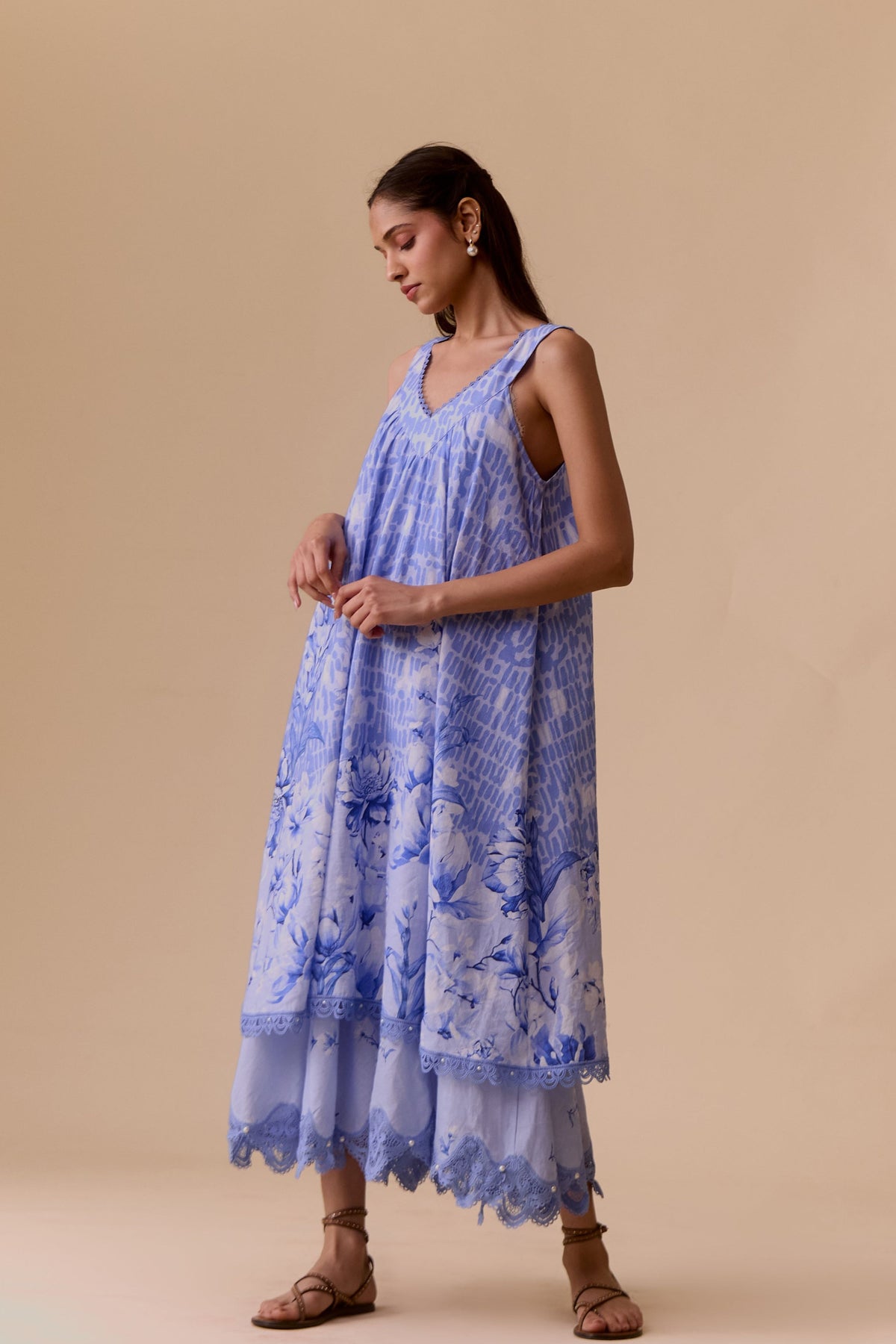 Irene Blue Print Dress