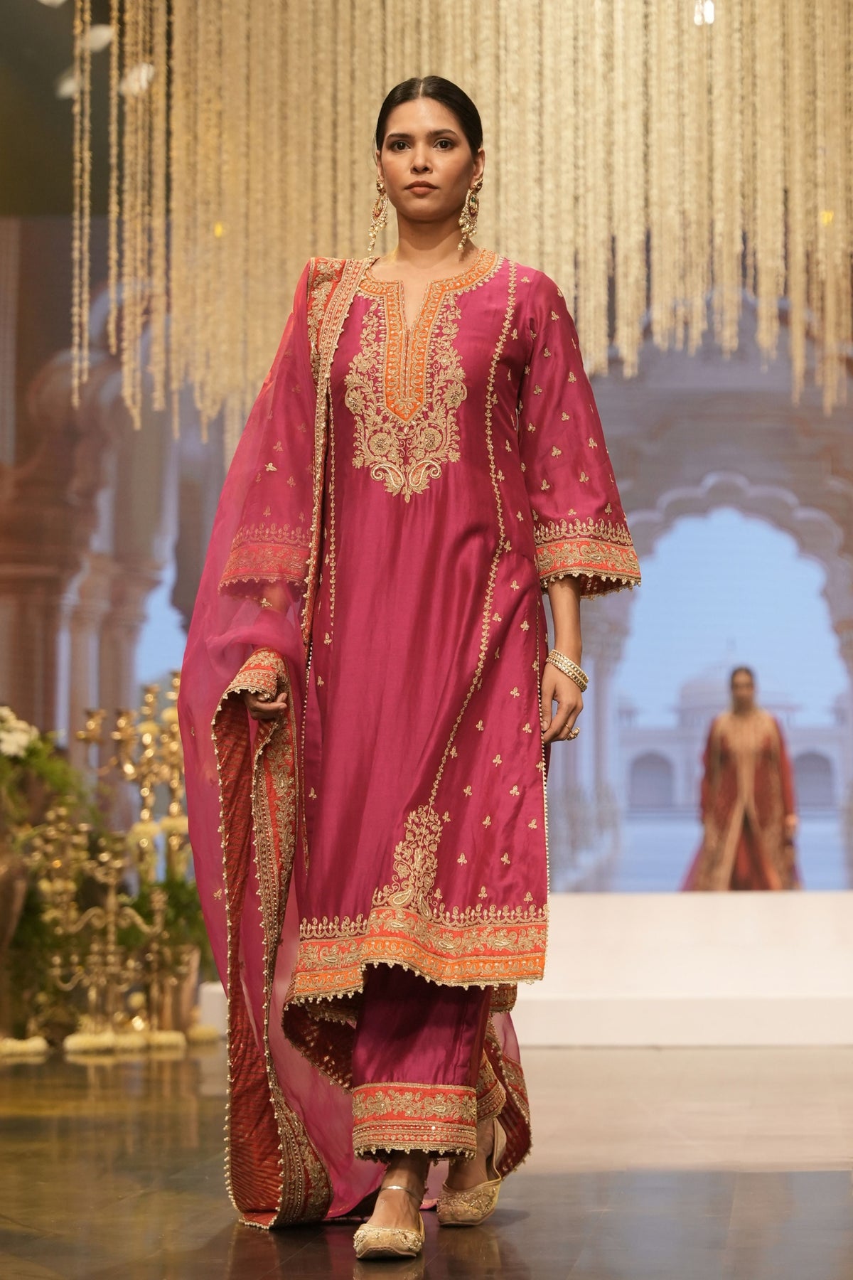 Hot Pink A-line Kurta Set