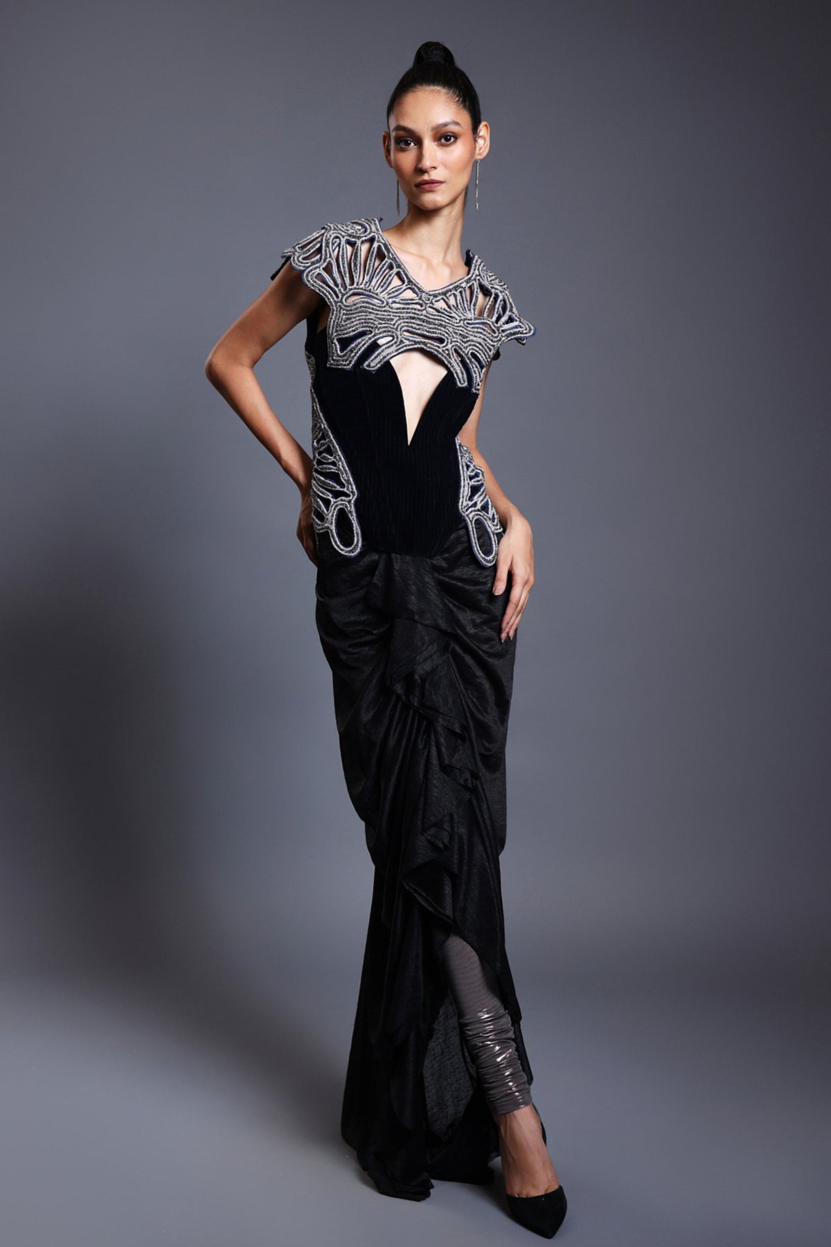 Black Draped Skirt
