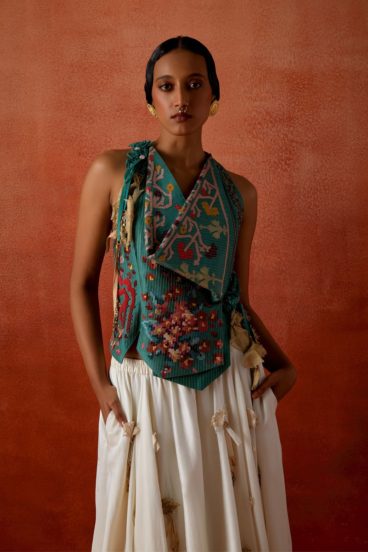 3d Floral Skirt Ensemble