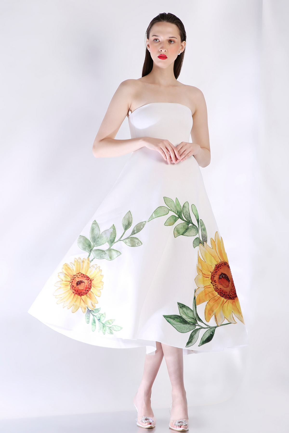Off White Embroidered Dress