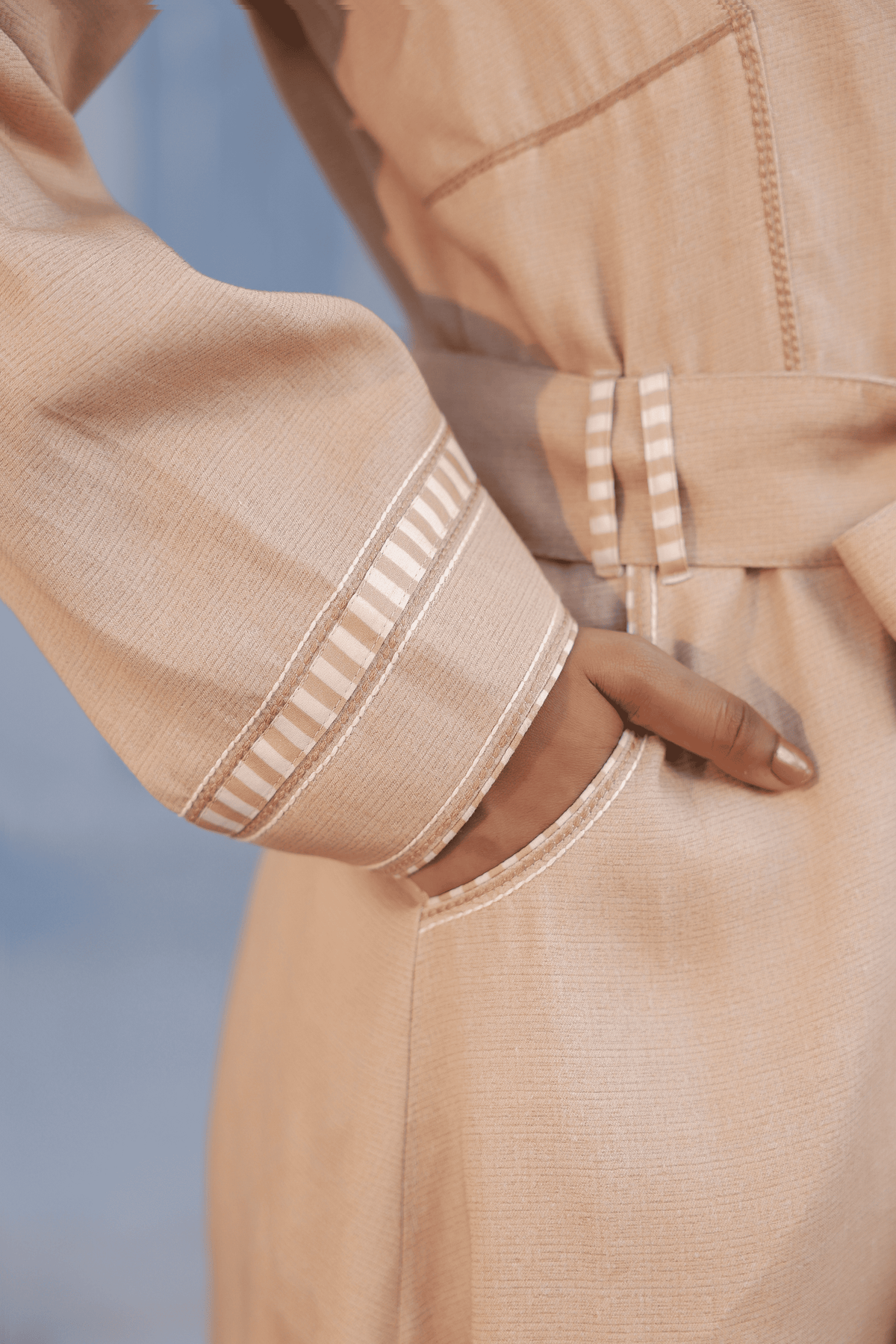 Azure Trench Coat Set in Beige