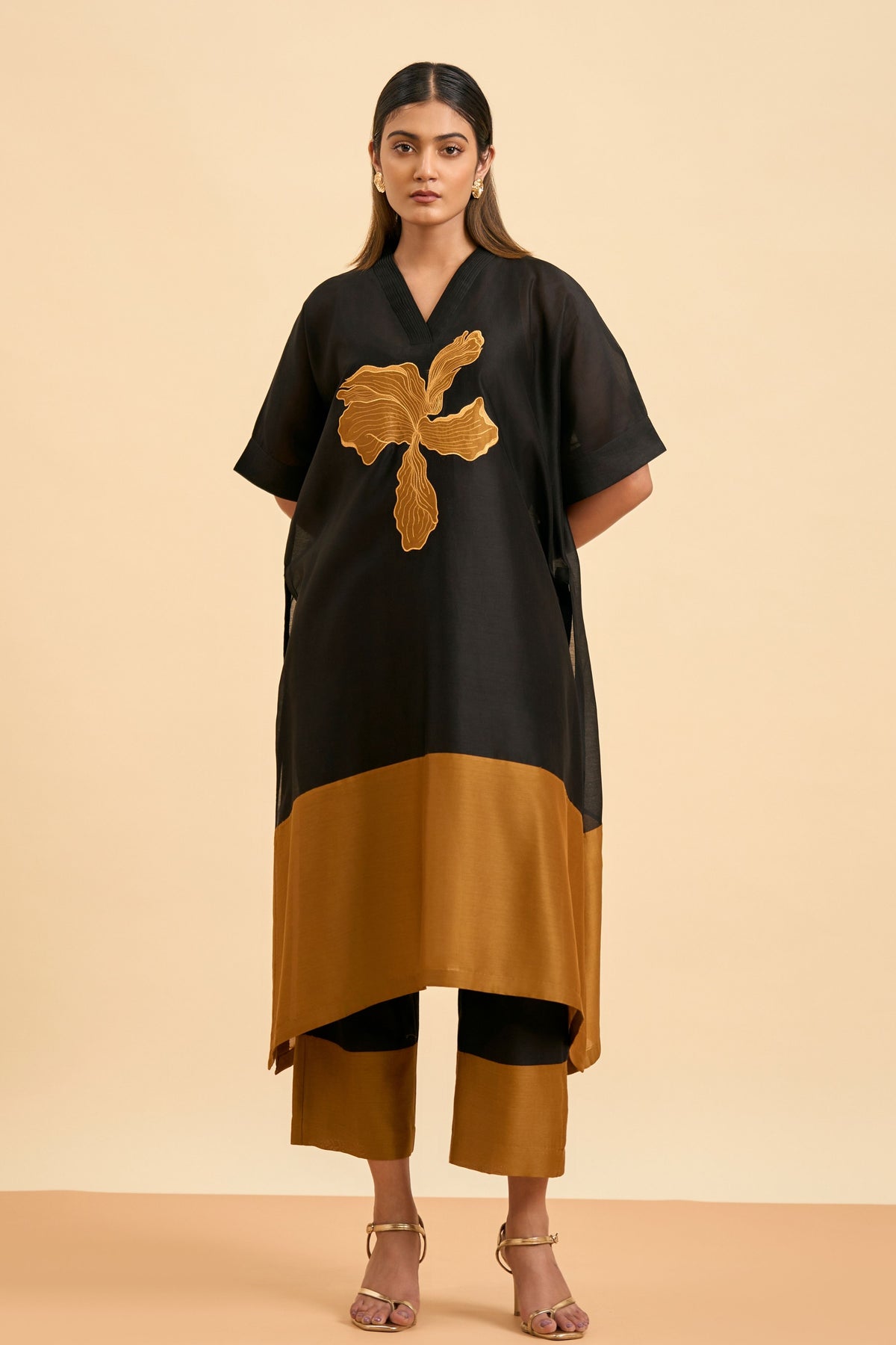 Black Gold Fusion Kaftan Set