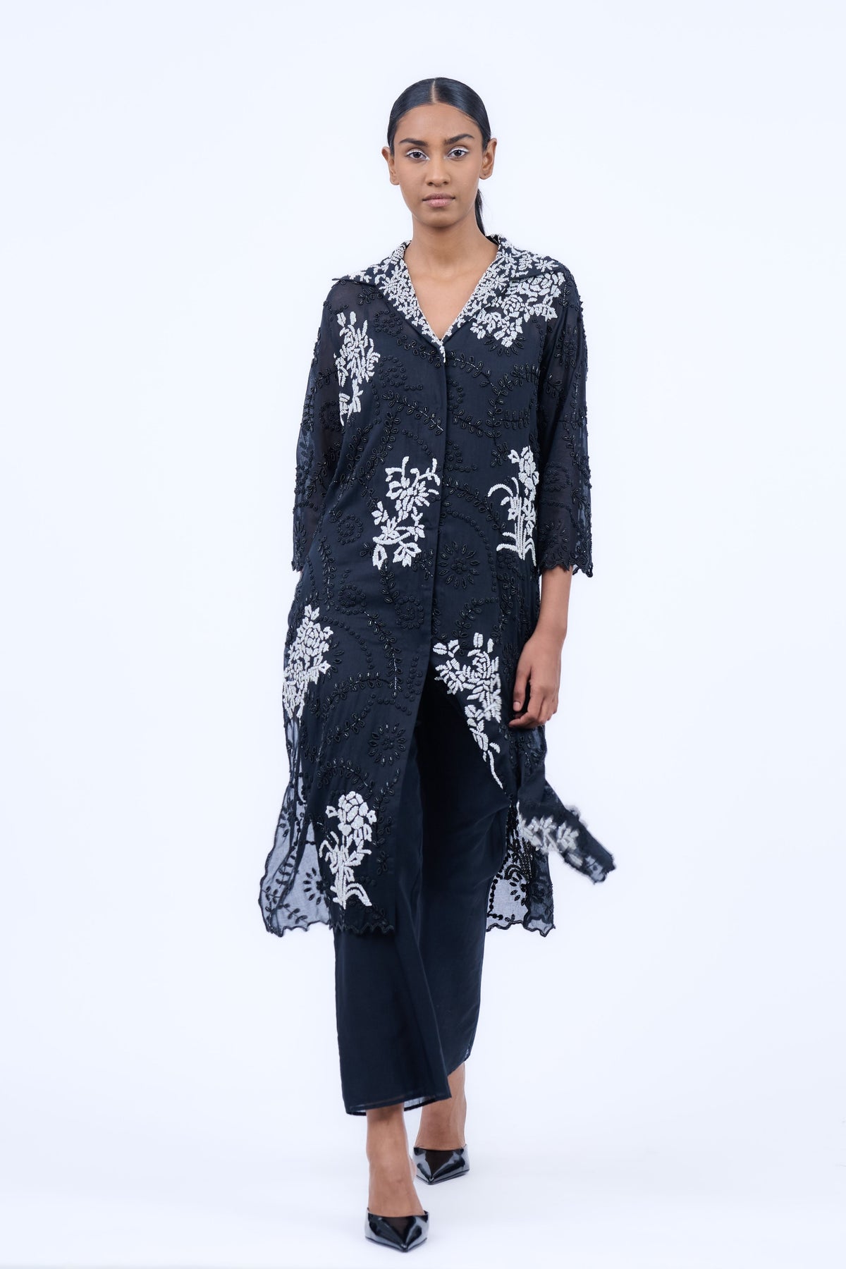 Black Handloom Cotton Shirt