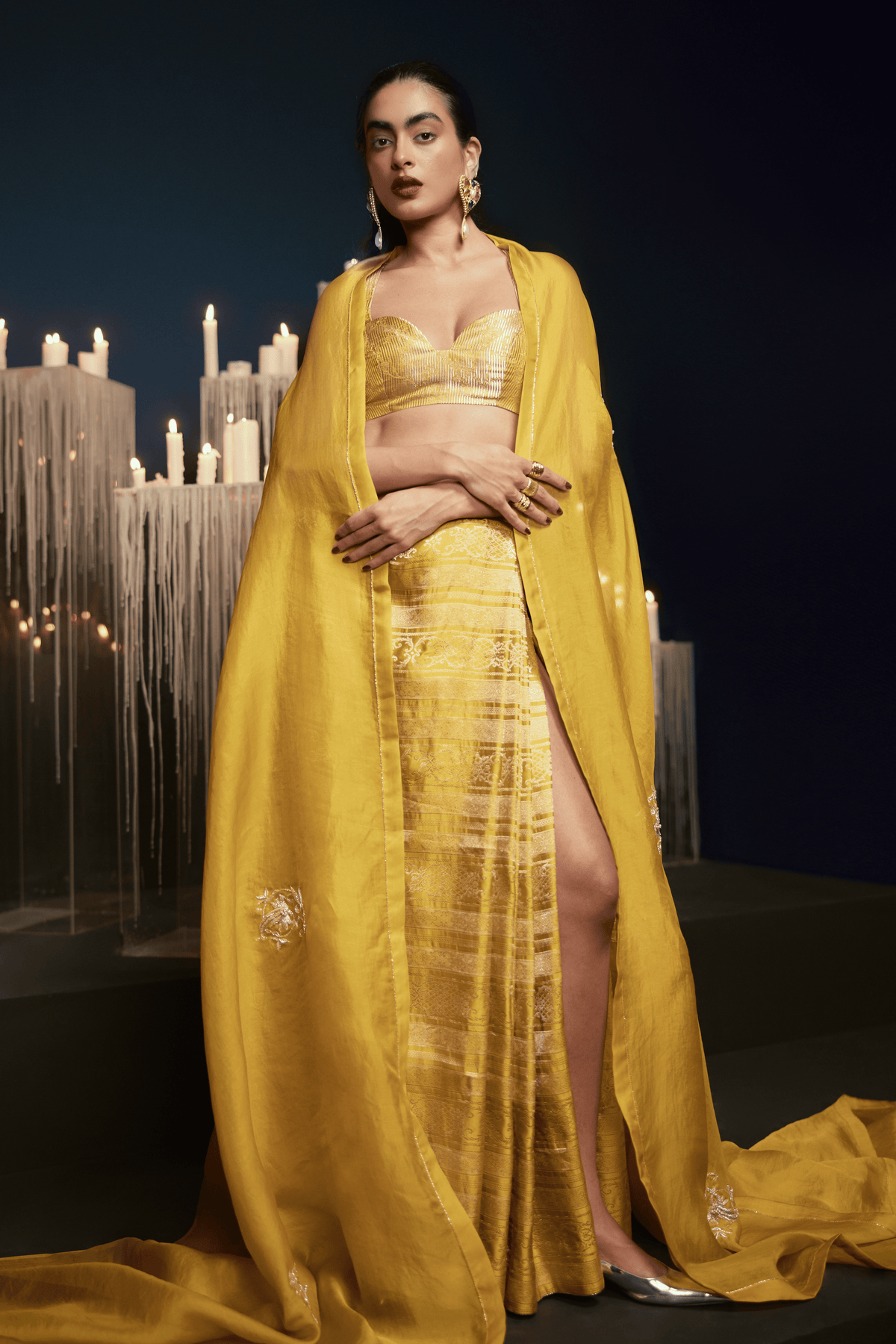 I Do Saree in Mustard