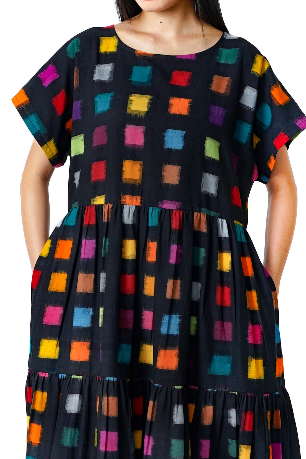 Ikat Black Tier Dress