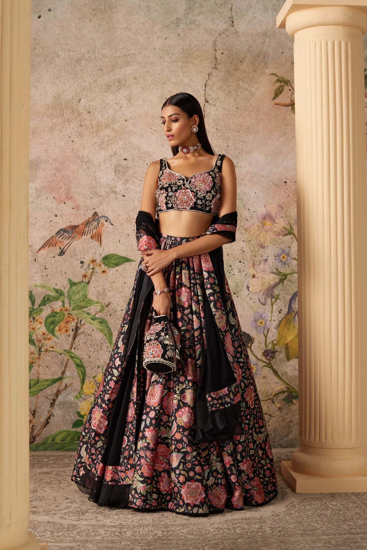 Demi Black Lehenga Set