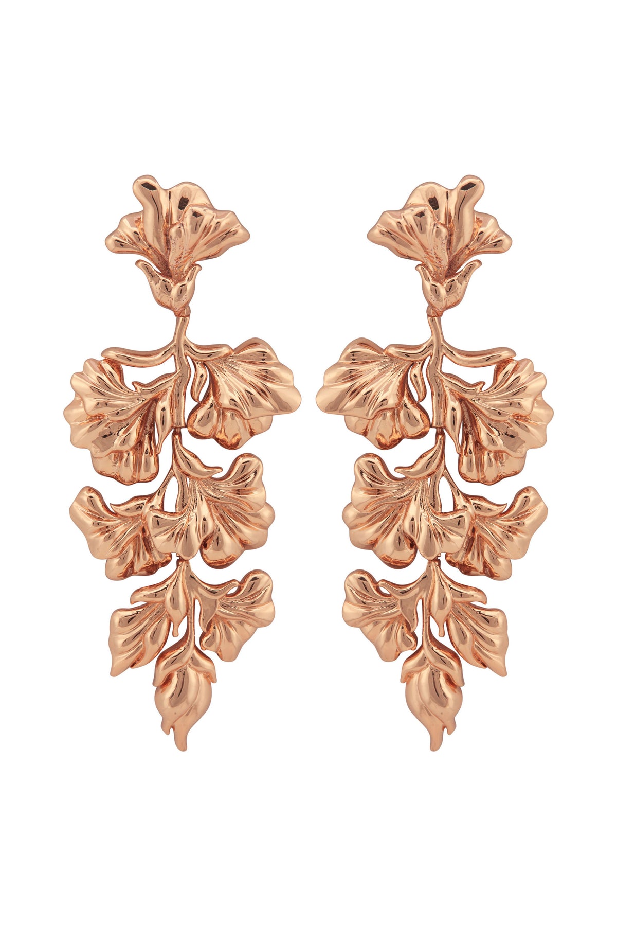 Rose gold flos earrings