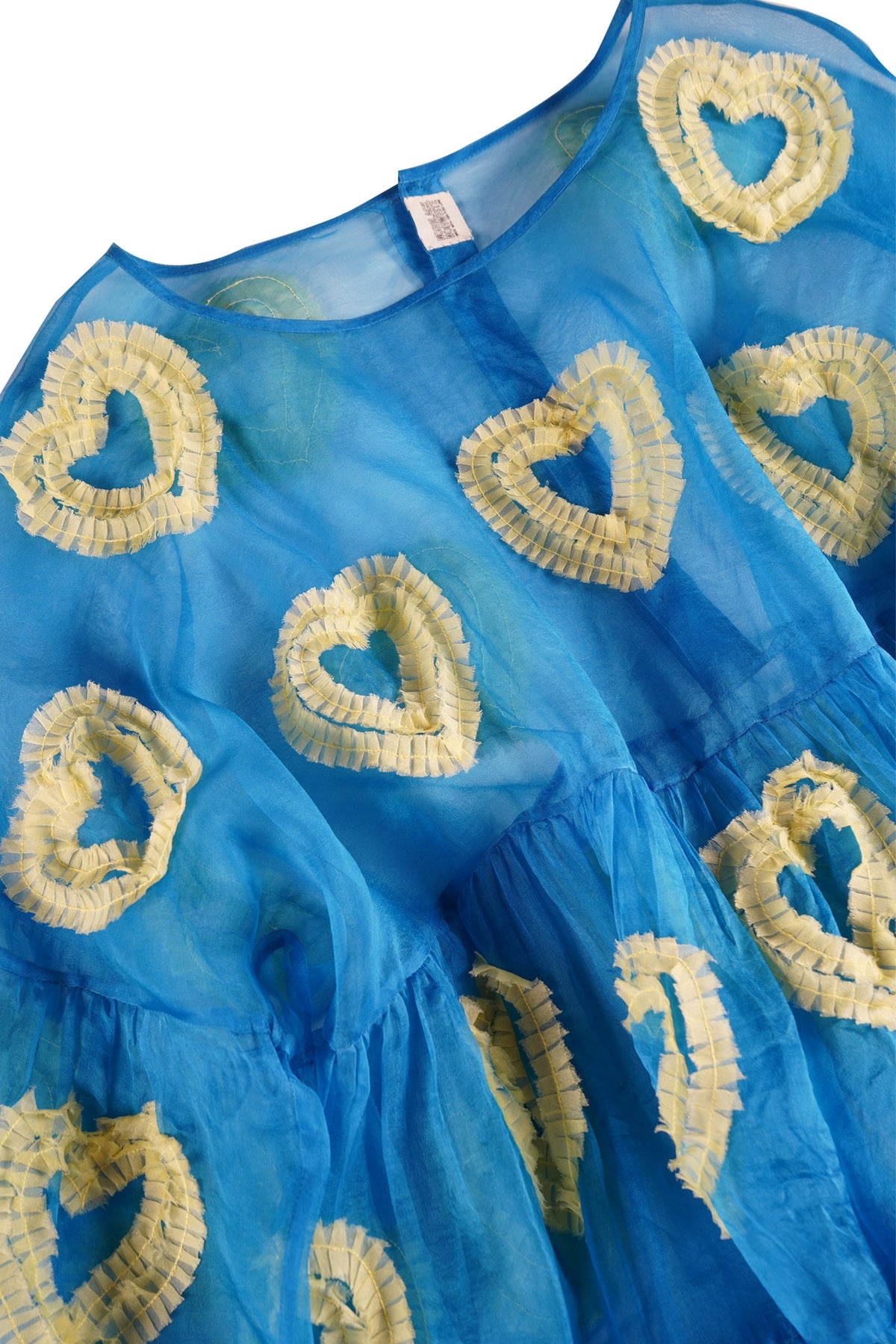 Lime Blue Hearts Tier Dress