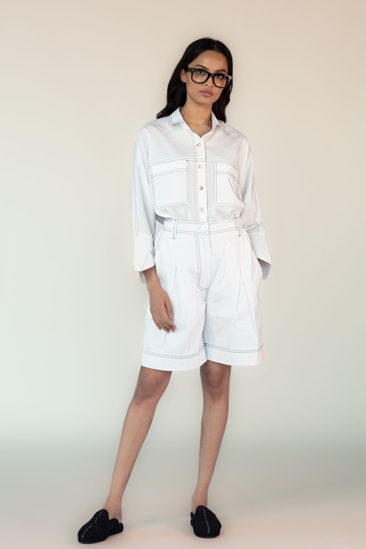 Vintage White Bermuda Shorts