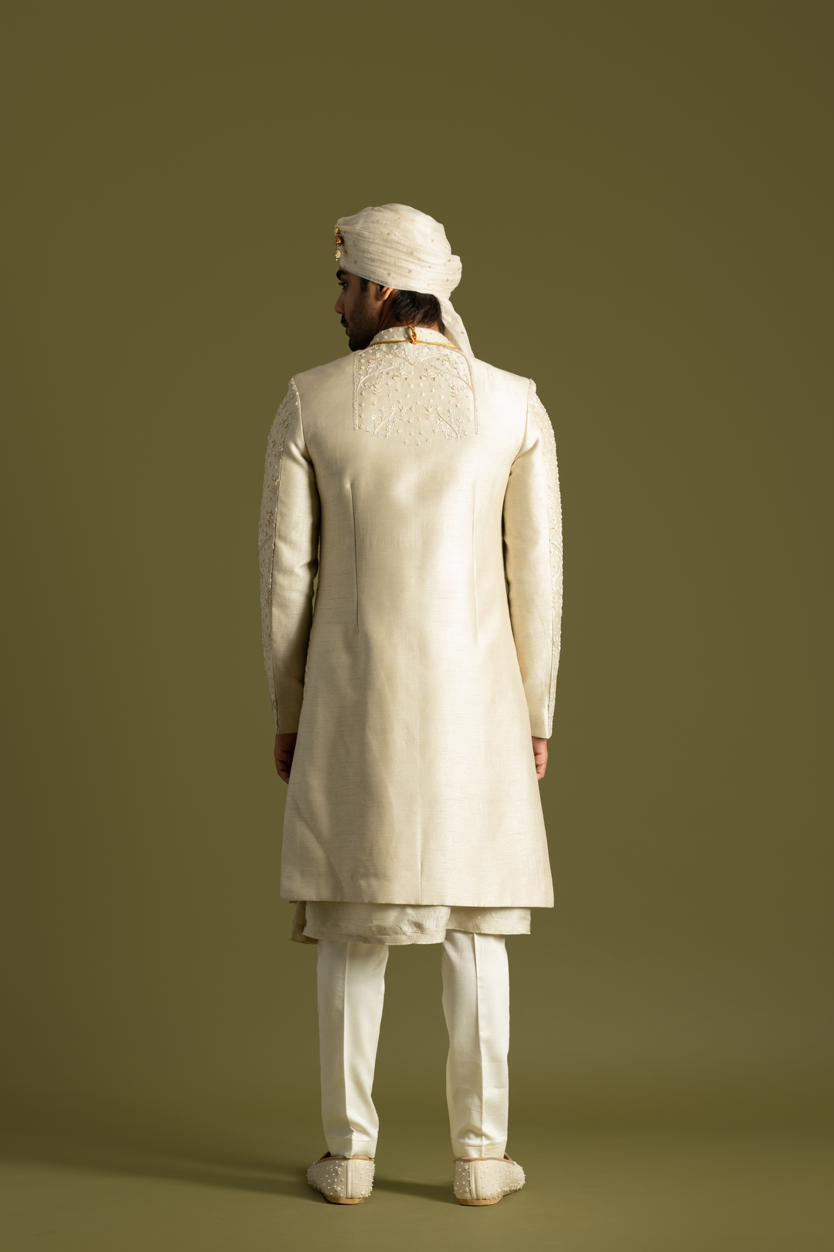 Beige Sherwani Set