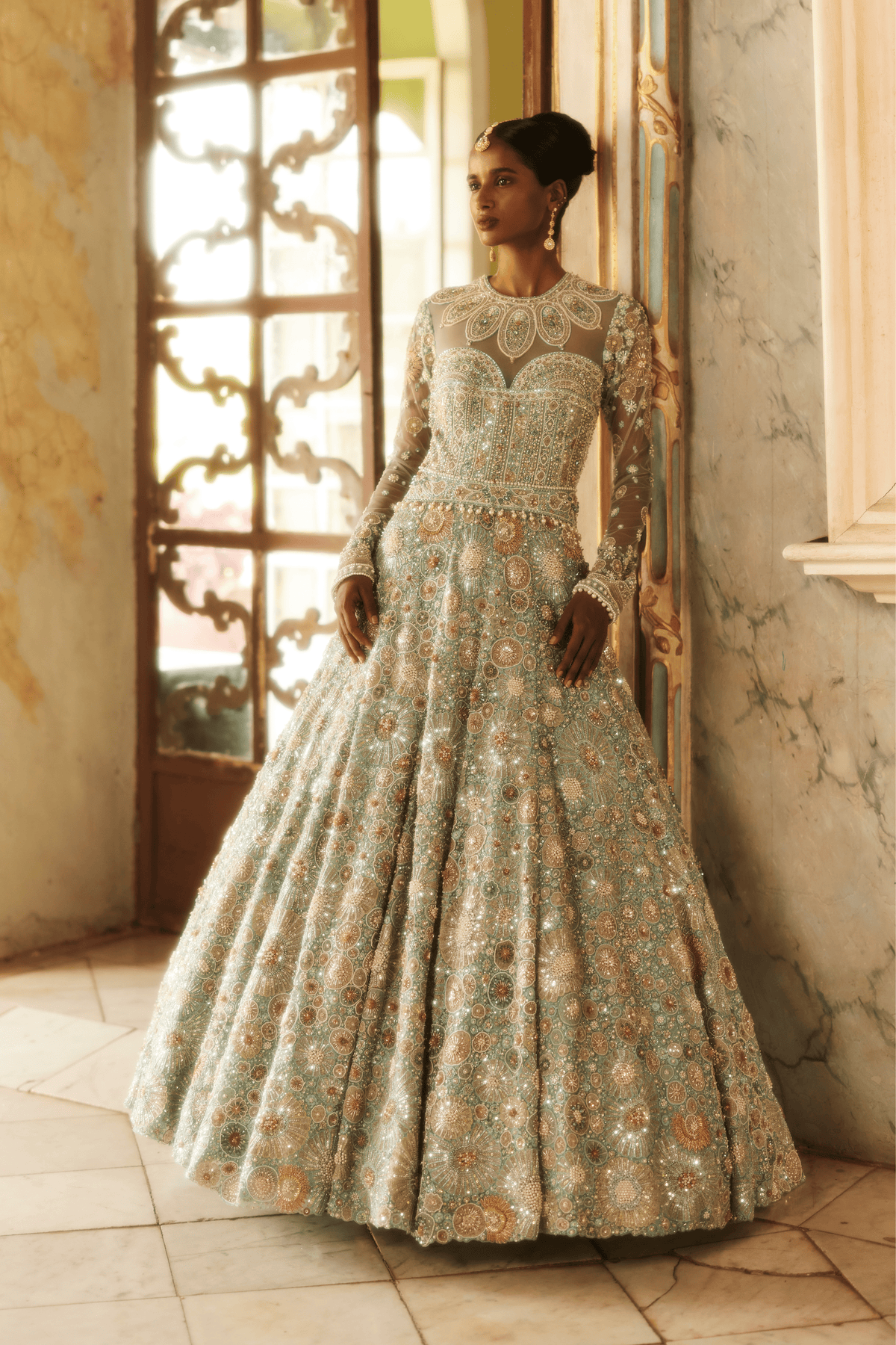 Mint Embellished Gown