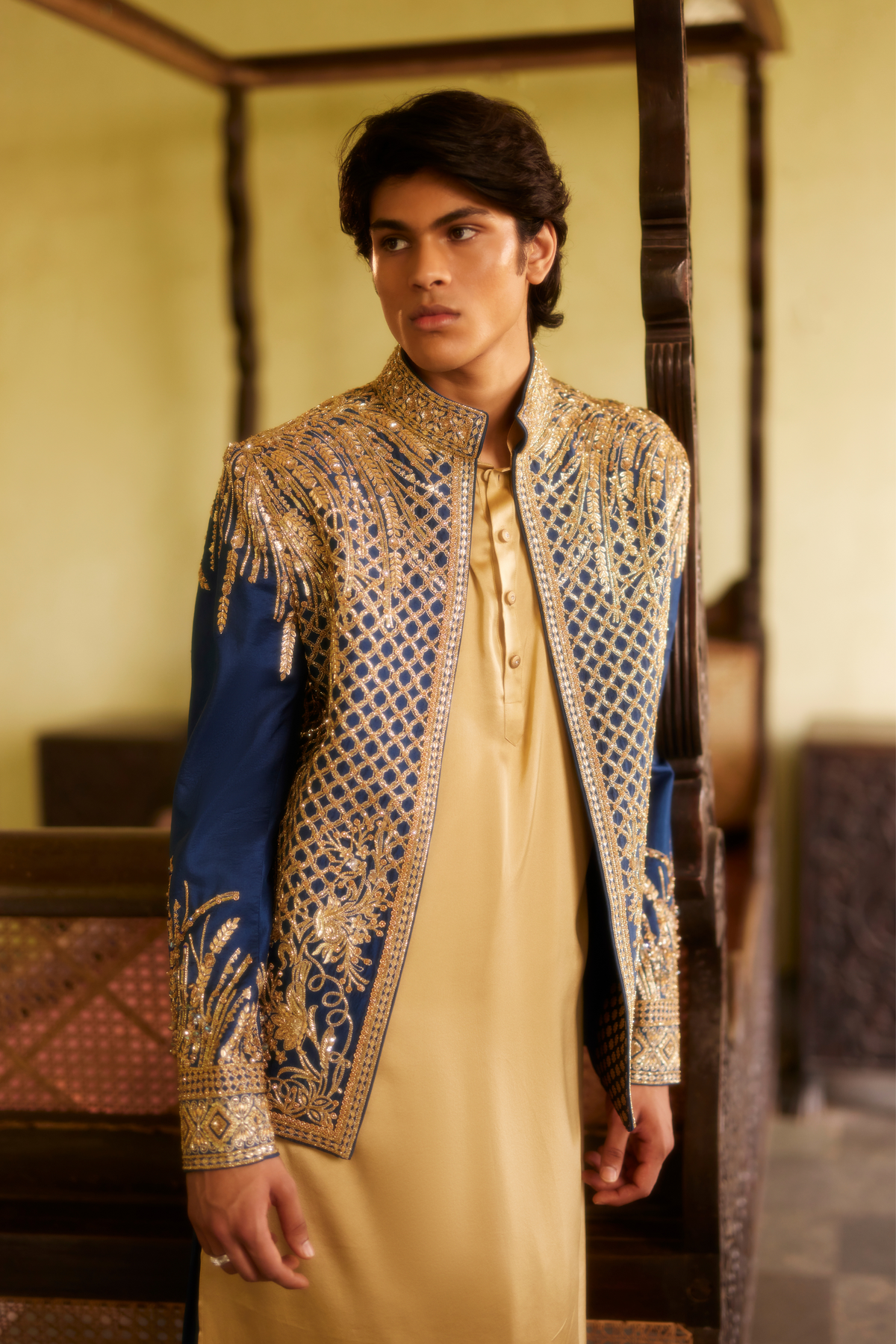 Blue &amp; Beige Kurta Set