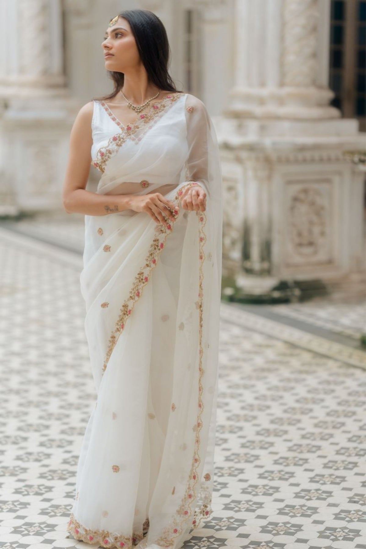 Reshma Ivory Saree Set