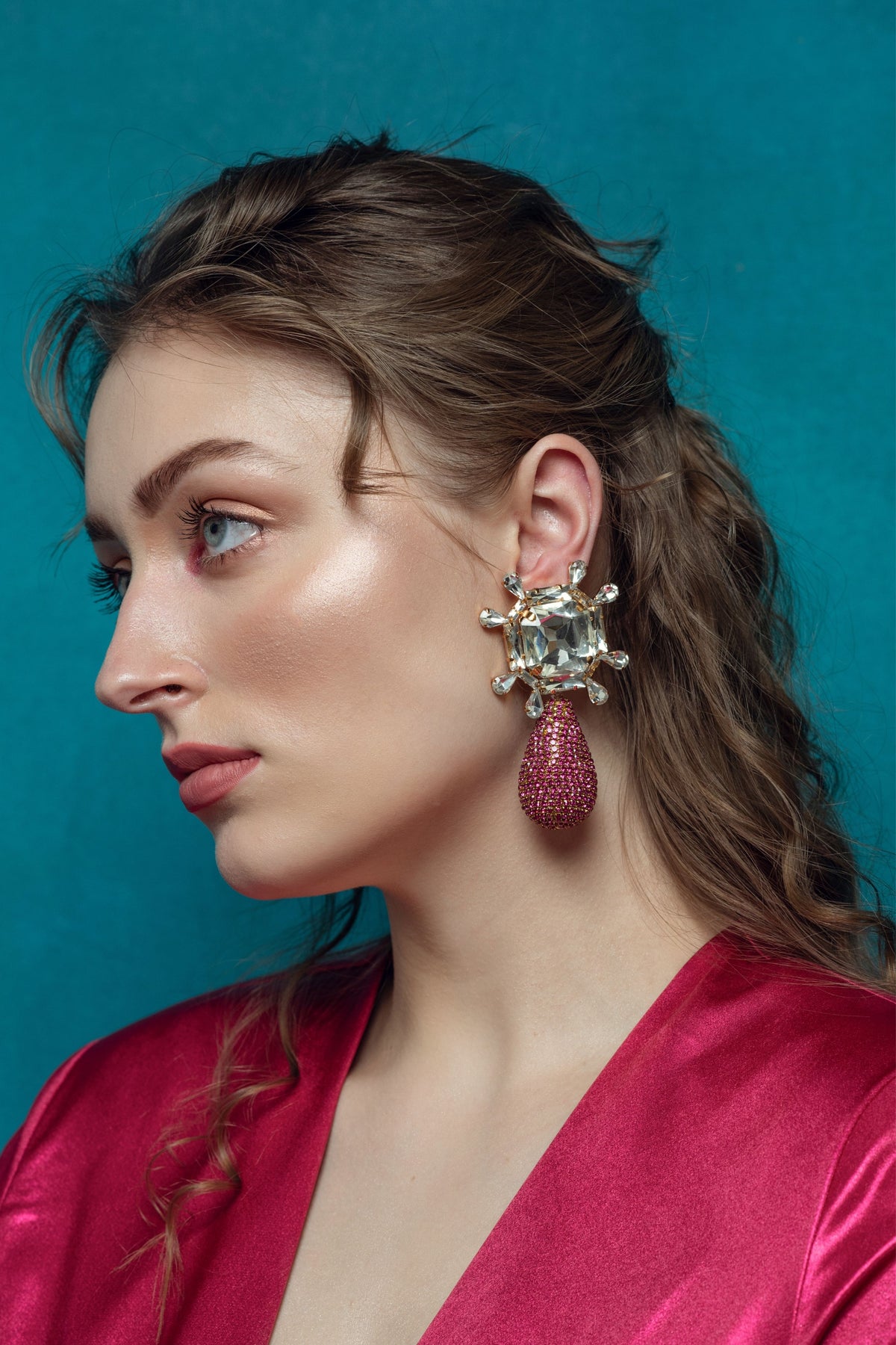 Aster Earrings In Hot Pink