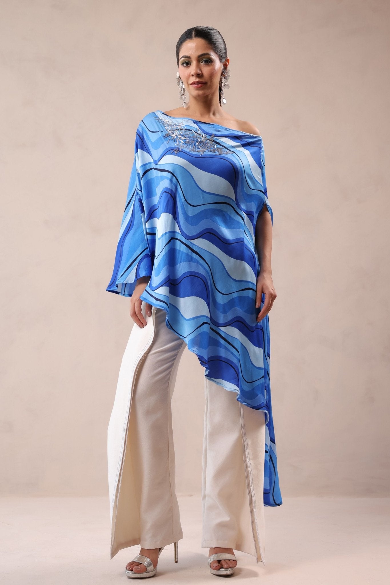 Atlantic Blue Cruise Cape Set - Pallavi Jaipur - Elahe