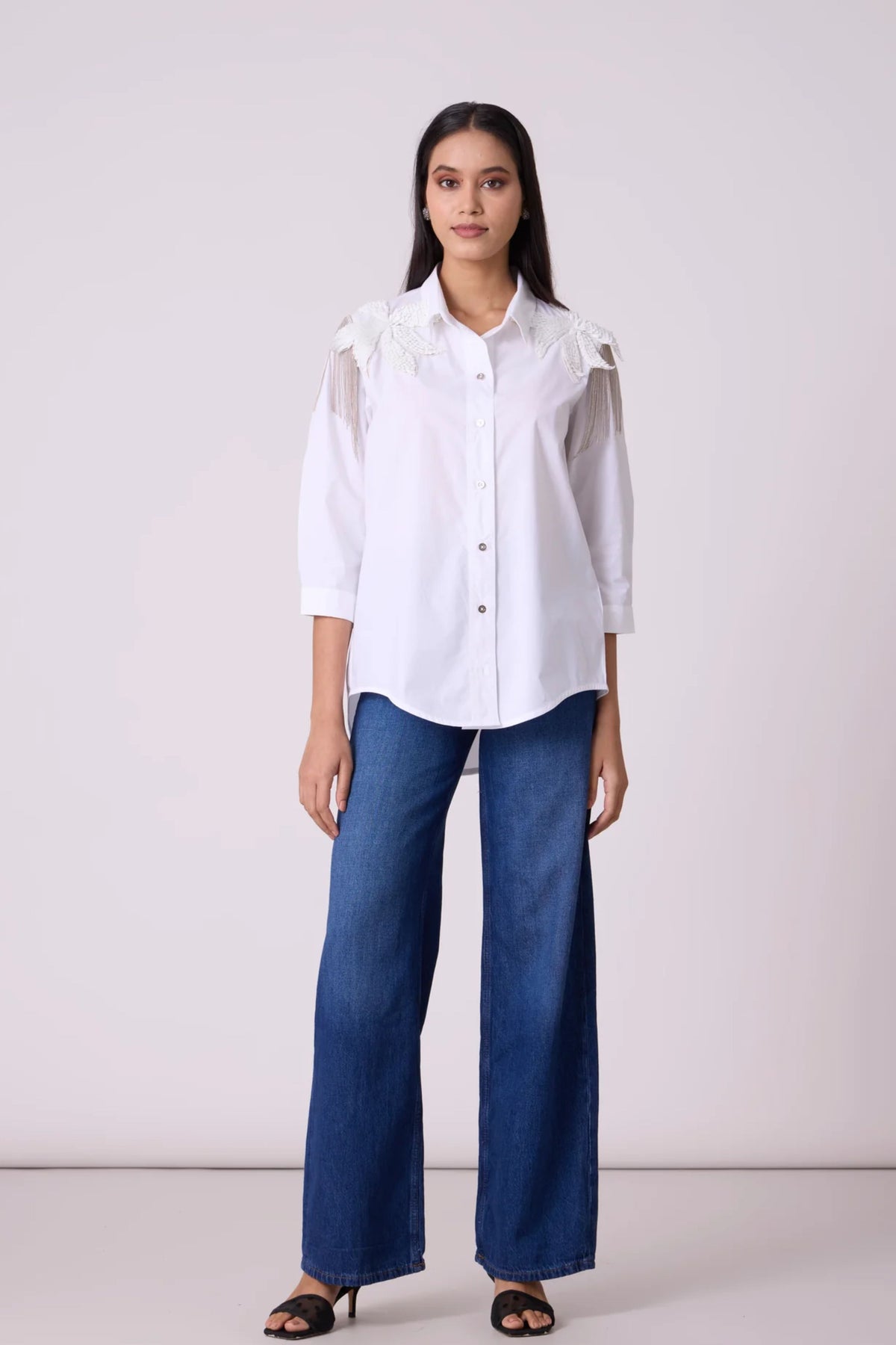 Jules Applique Bright White Shirt