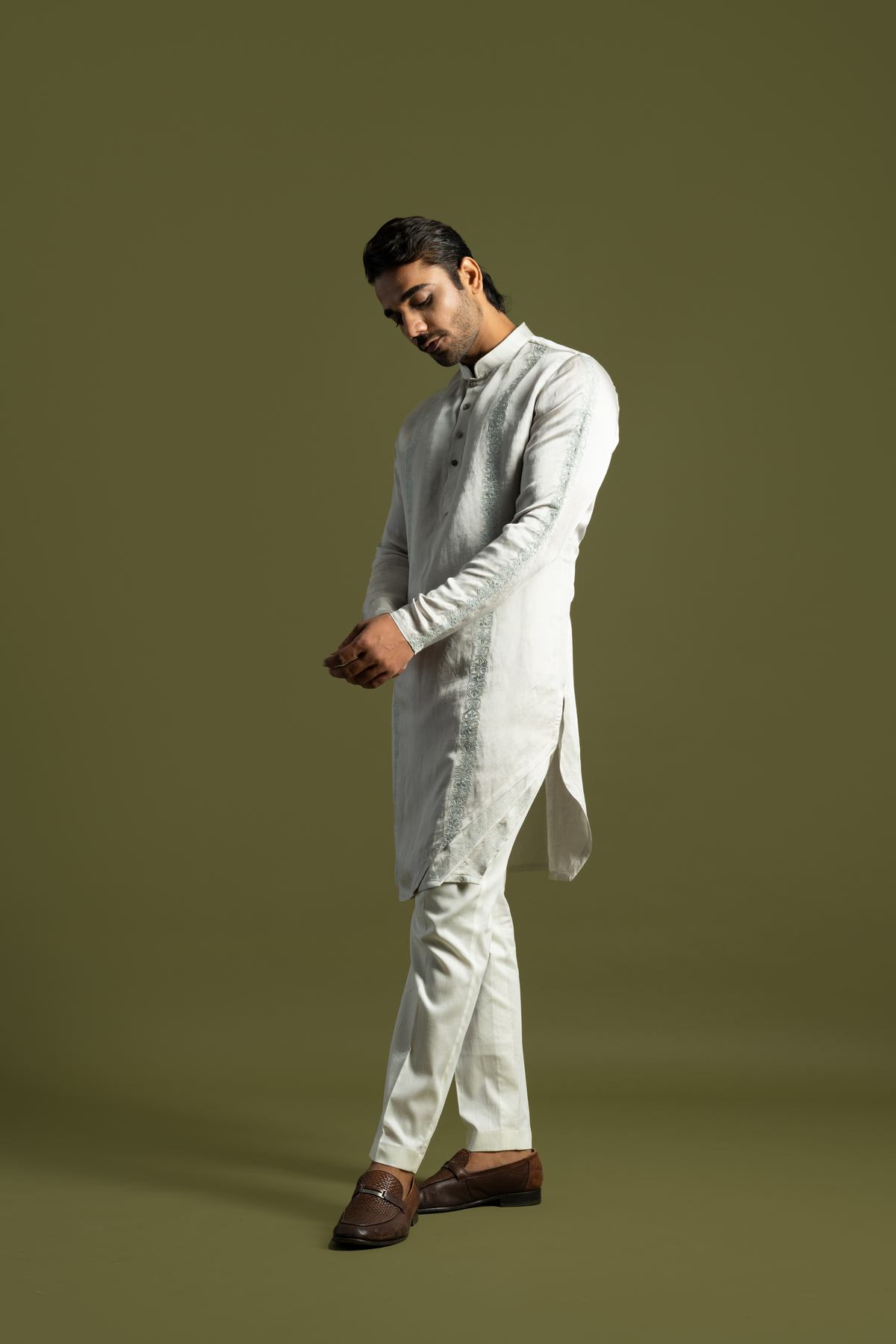 Oyster Grey Kurta Set