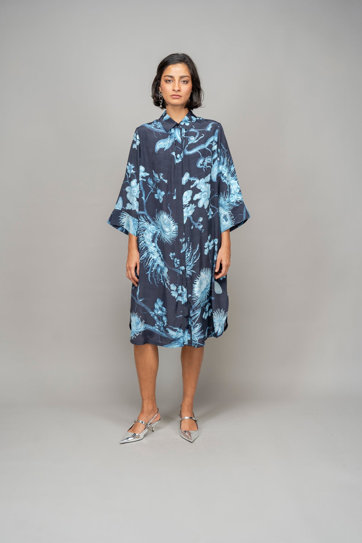 Garden Print Fence Shirt in Aurora Borealis