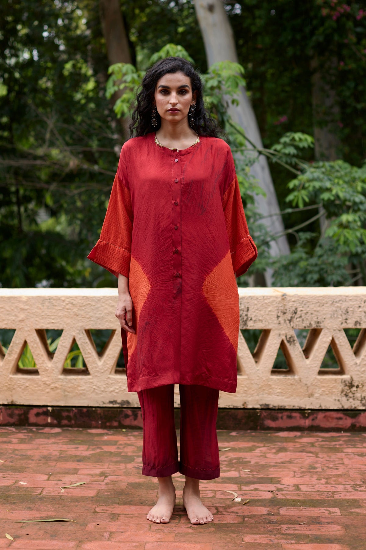 Red &amp; Orange Tunic Set