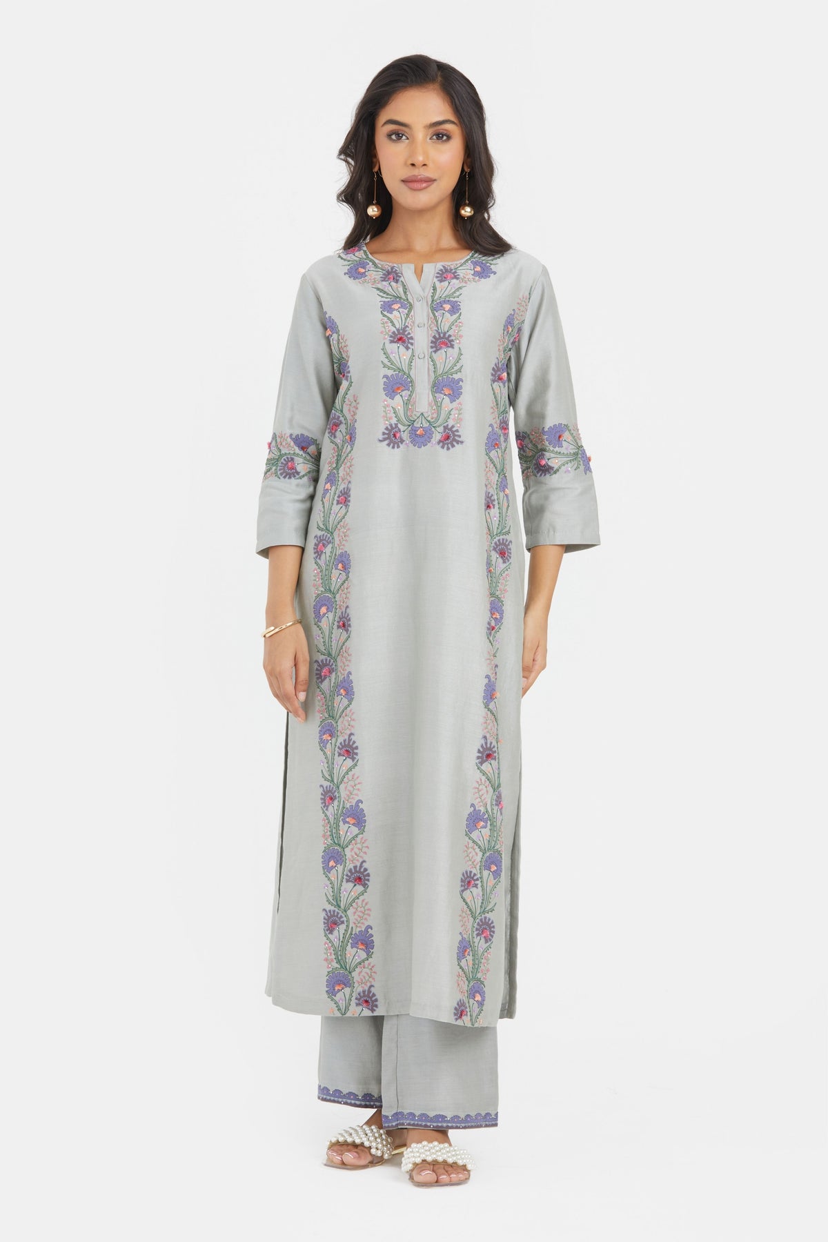 Bluish Grey Kurta Set