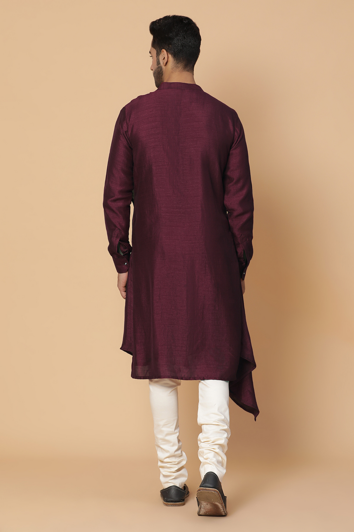 Maroon cowl neck kurta