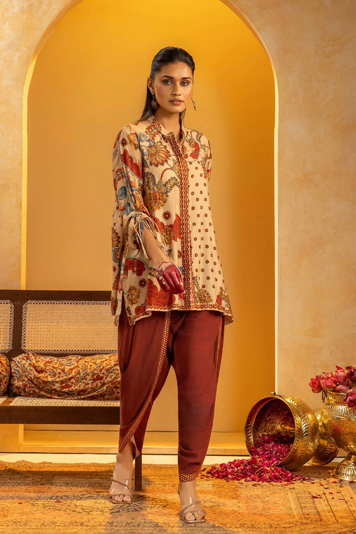 Beige Rangtara Embellished  Kurta Set