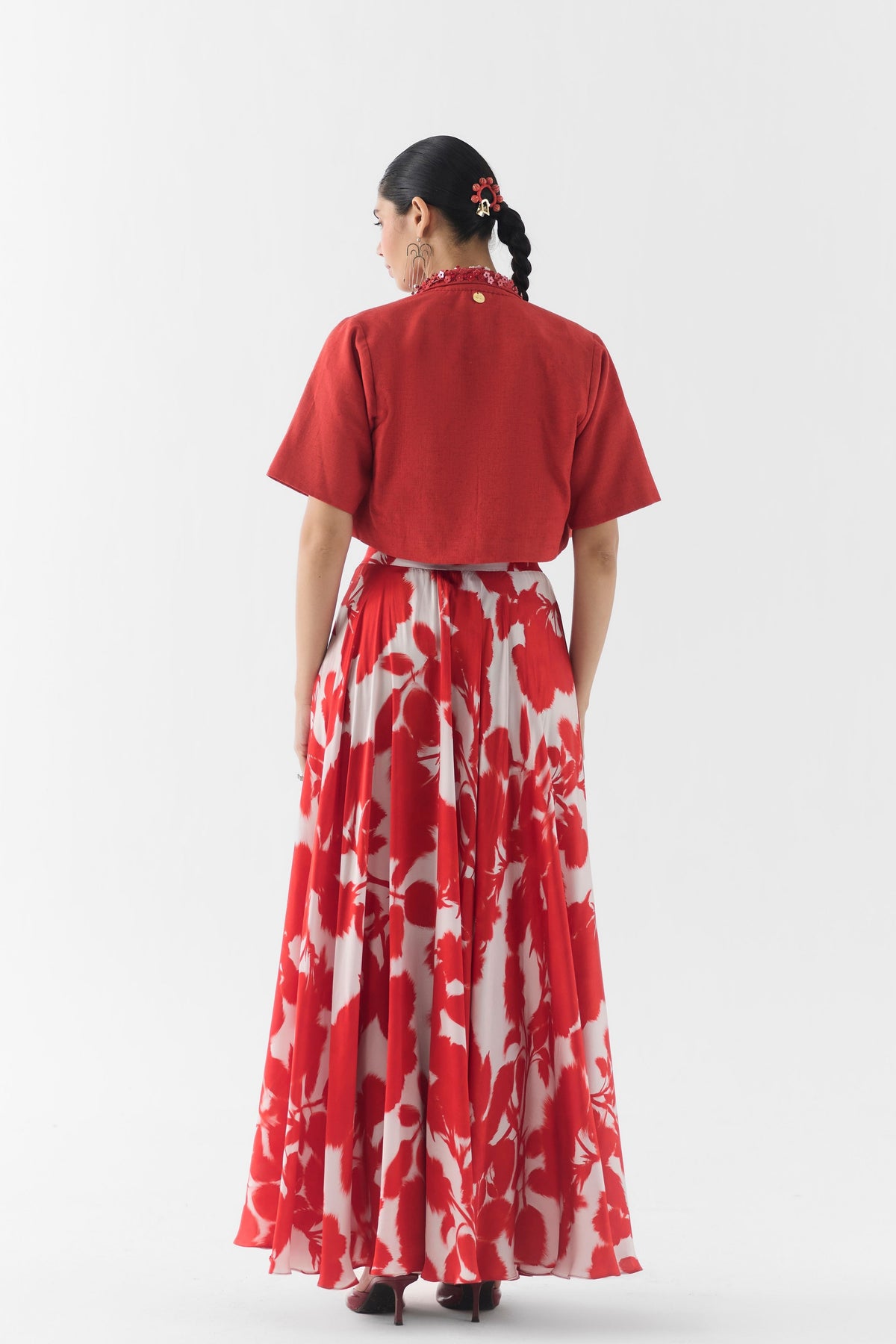 Red Ink Skirt Set