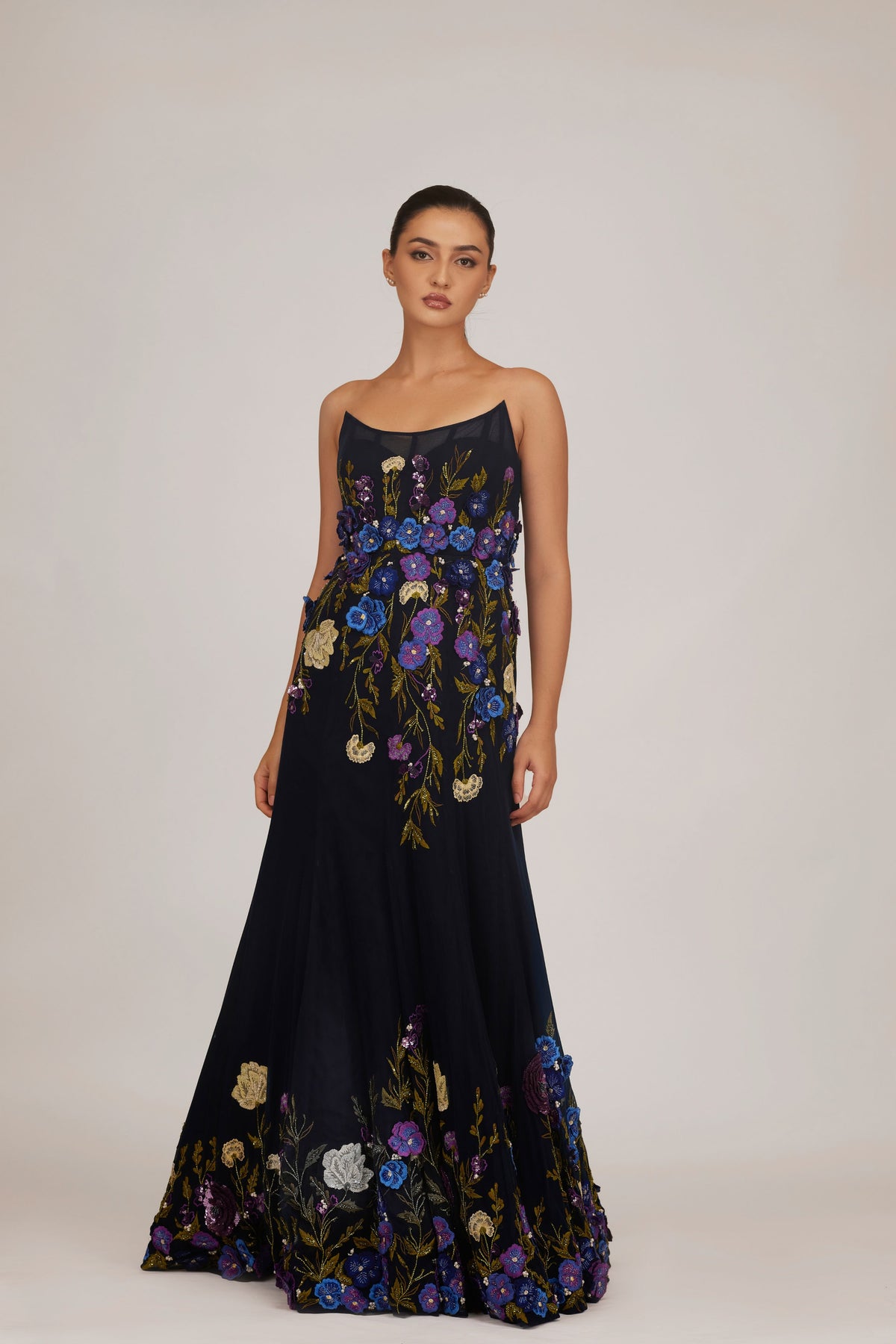 Floral Embellished Fishtail Gown