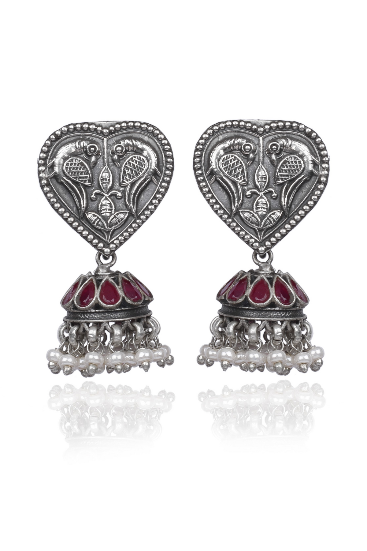 Inaya Silver Jhumka Earrings