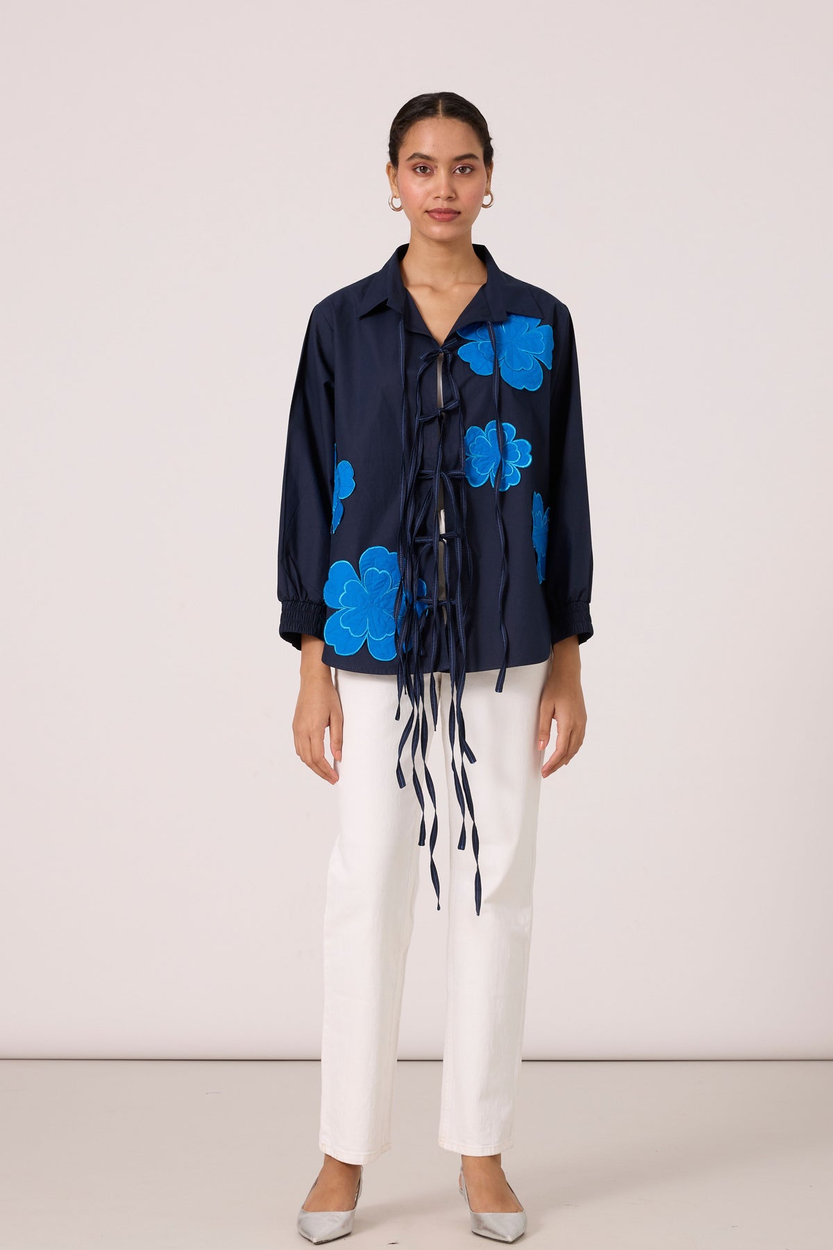 Ariel Applique Navy Blue Shirt