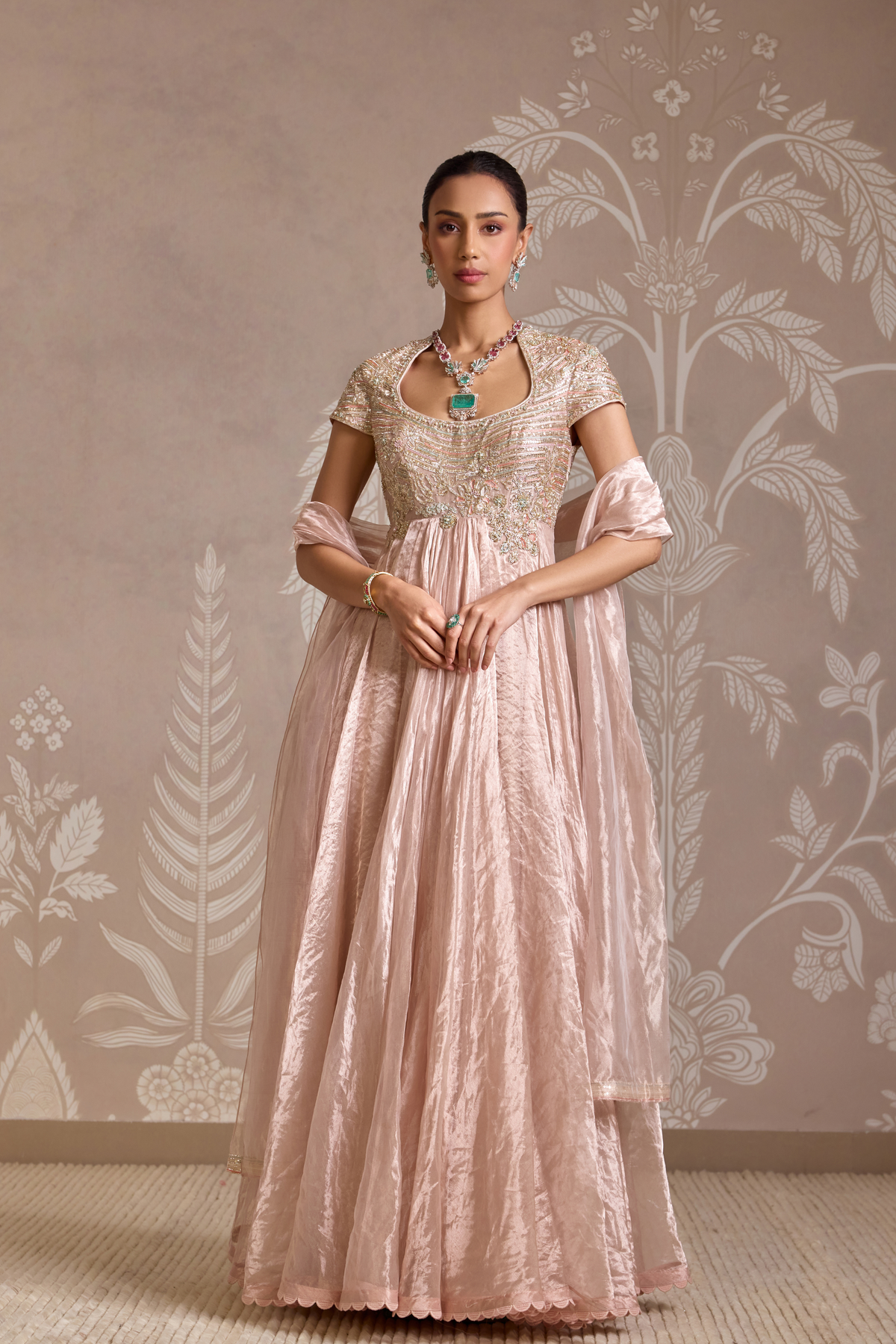 Rose Gold Anarkali Set