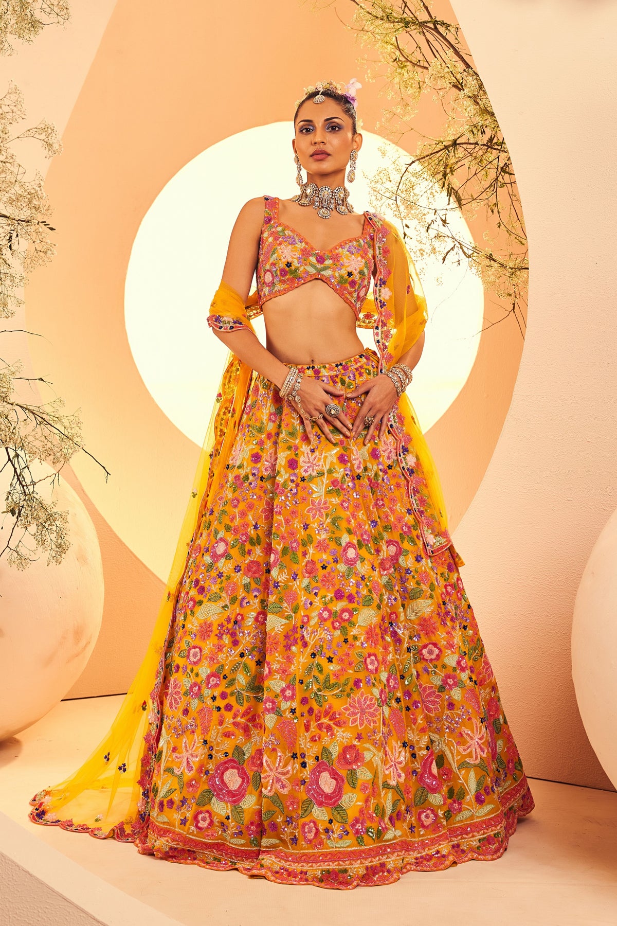 Yellow Multi Lehenga