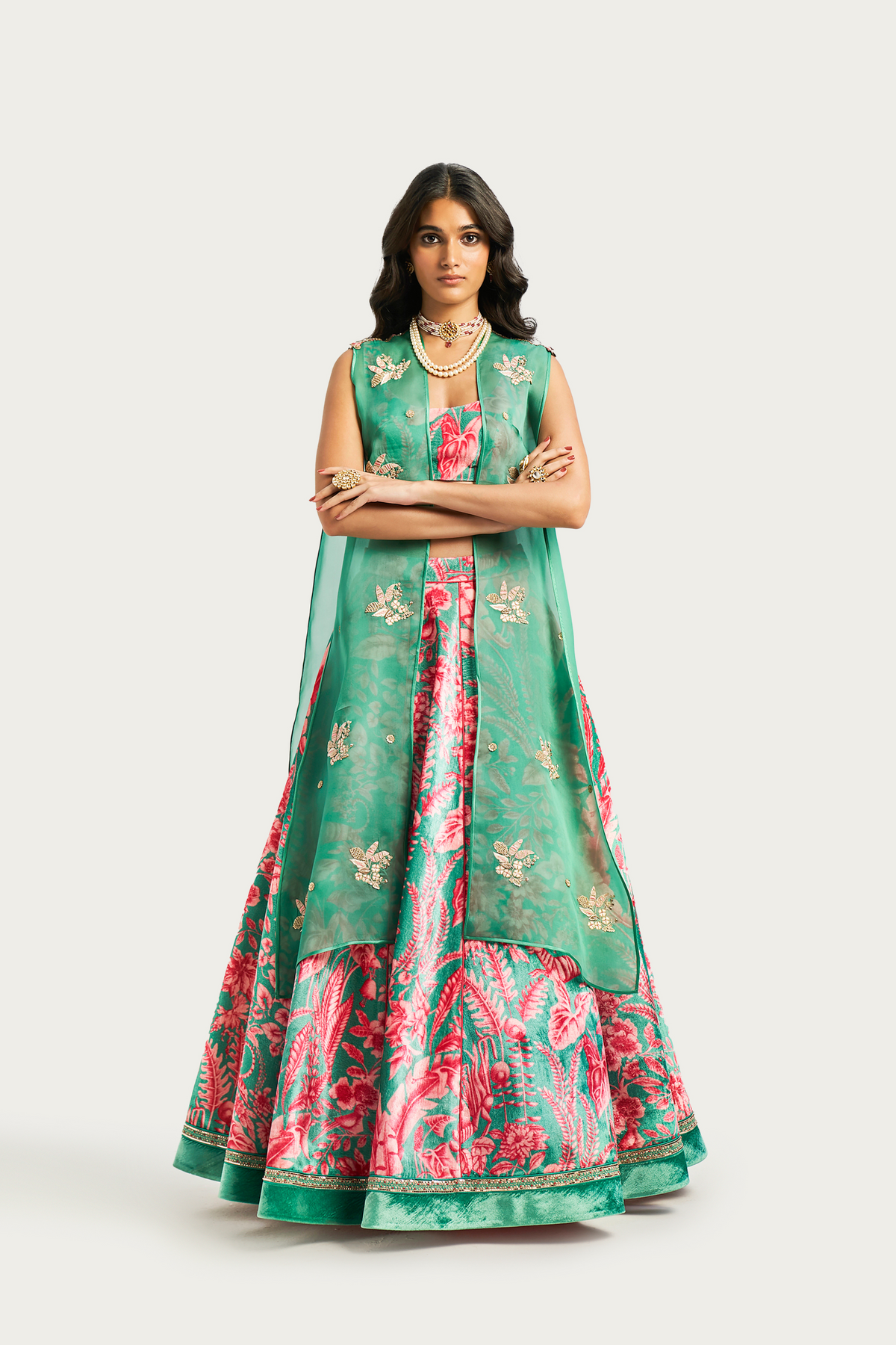 Socotra jade lehenga set