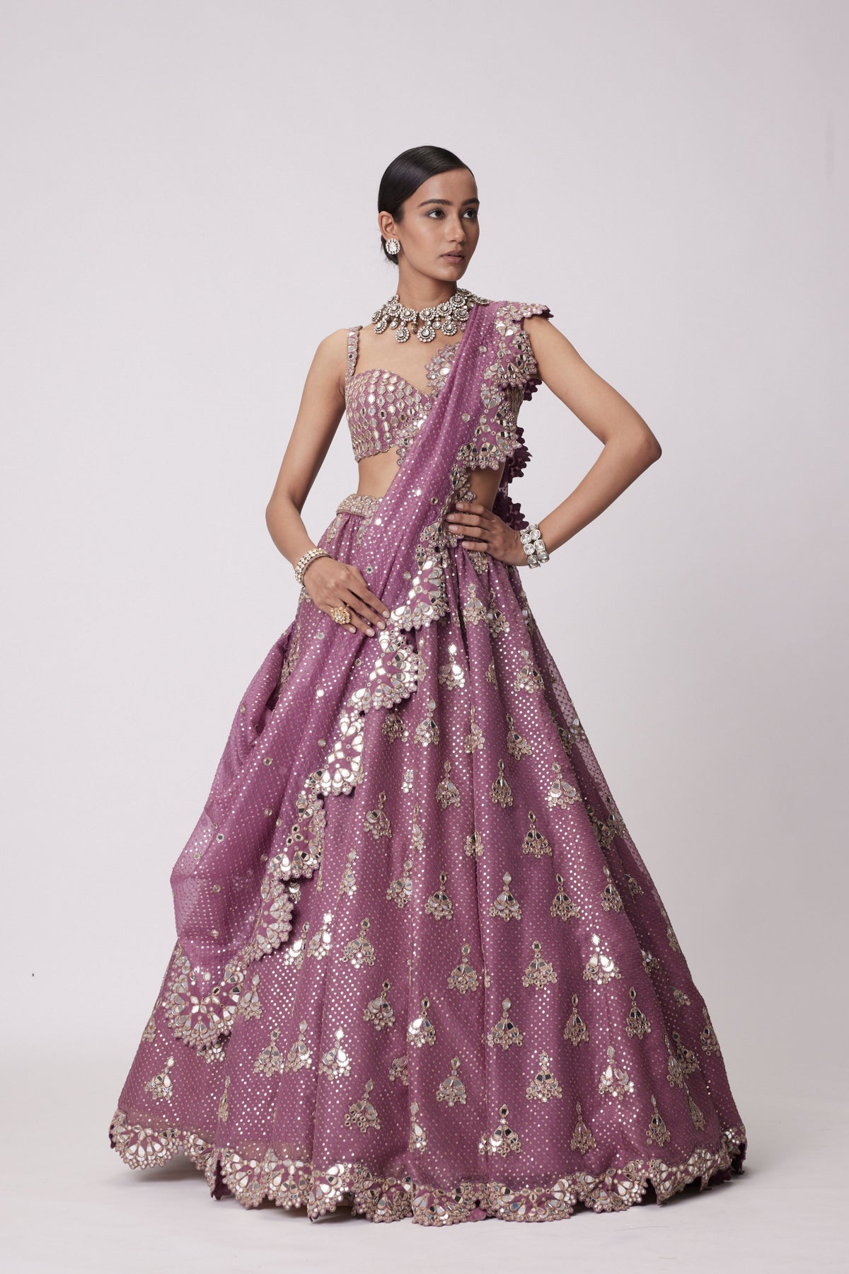 Mud Mauve Lehenga Set