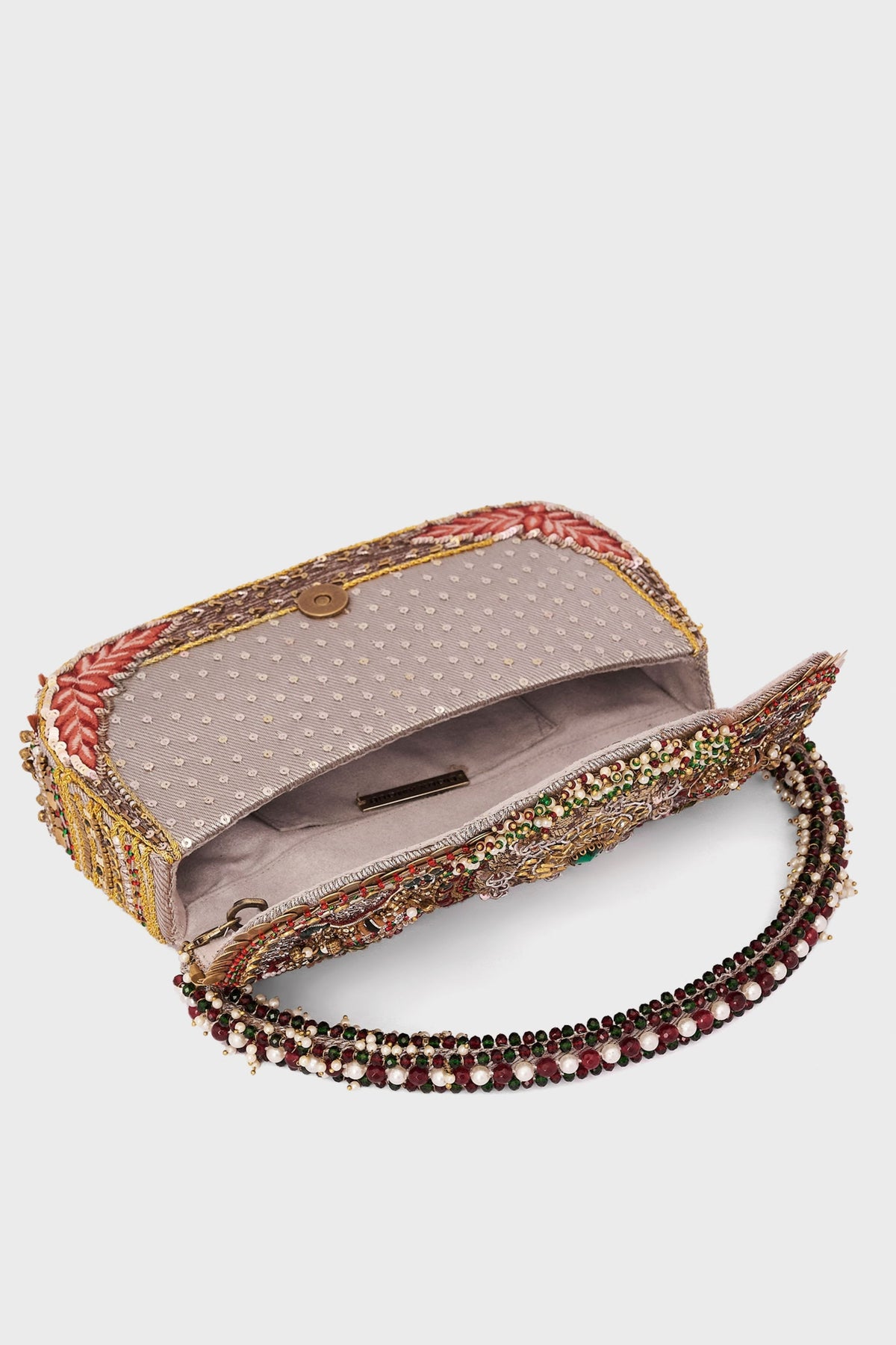 Gajah Flapover Silver Clutch