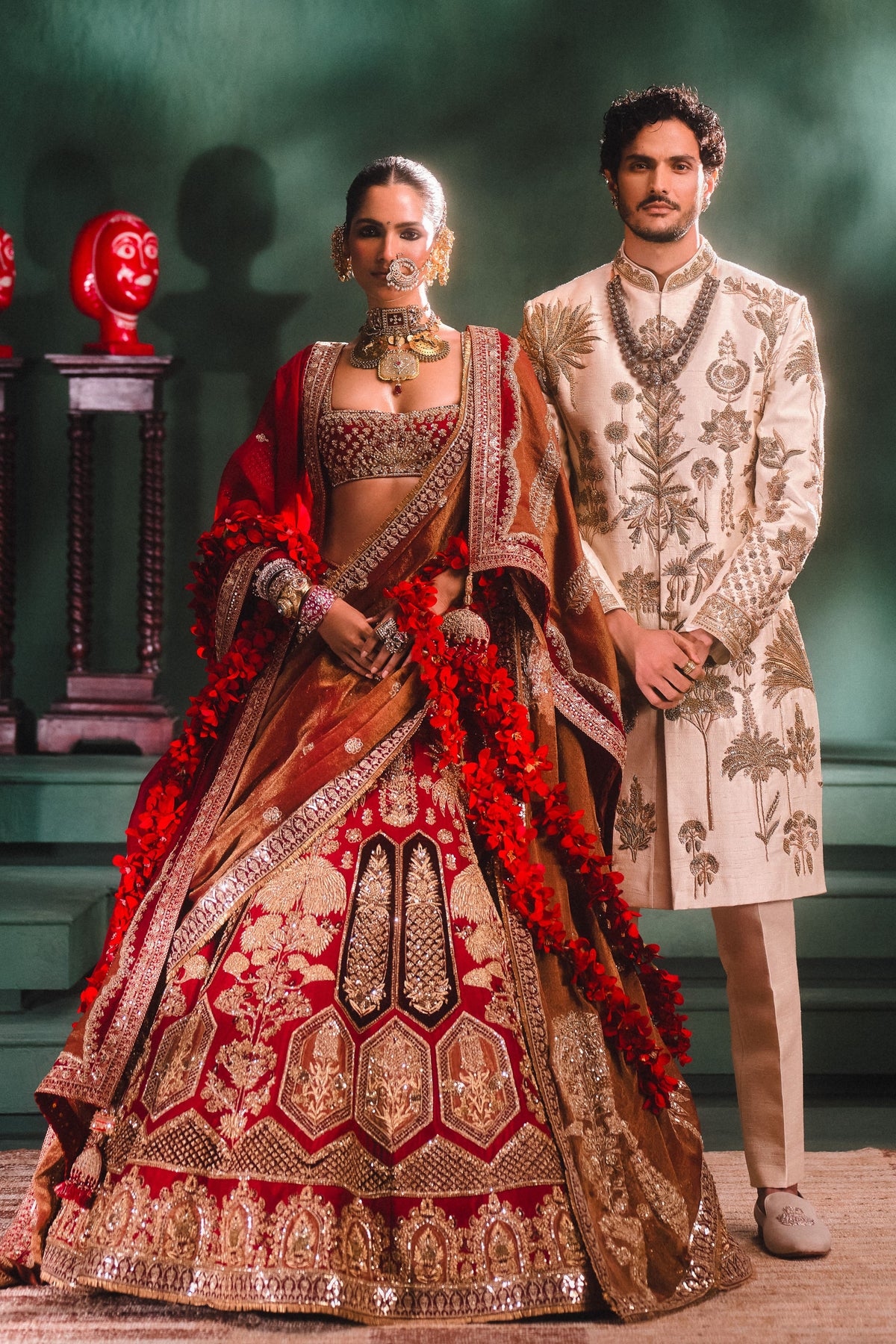 Anarbagh Cranberry Lehenga Set