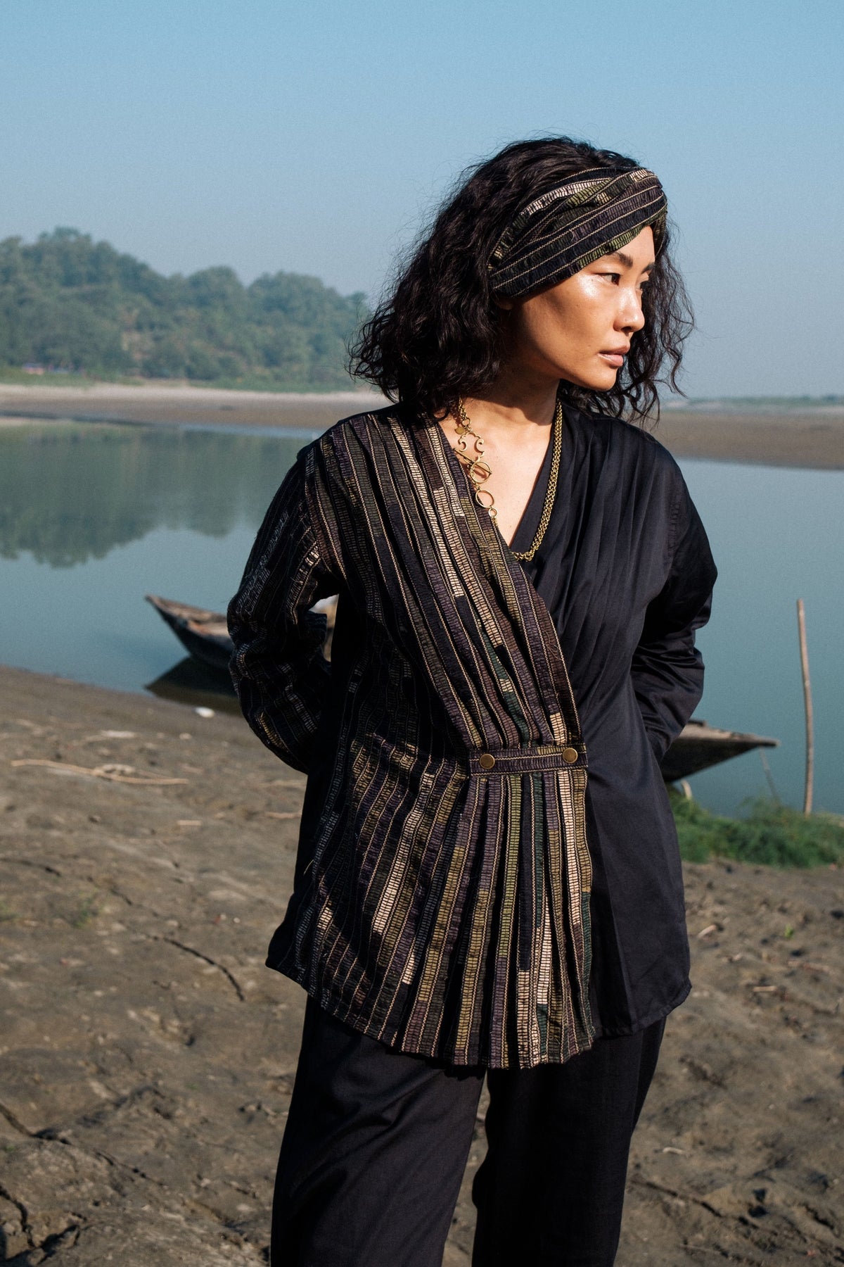 Florence Black Green Top