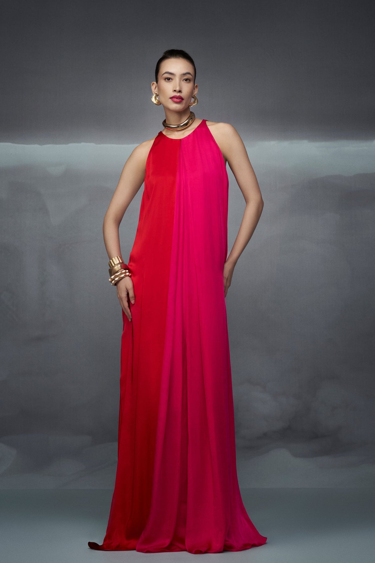 Red Pink Maxi Dress
