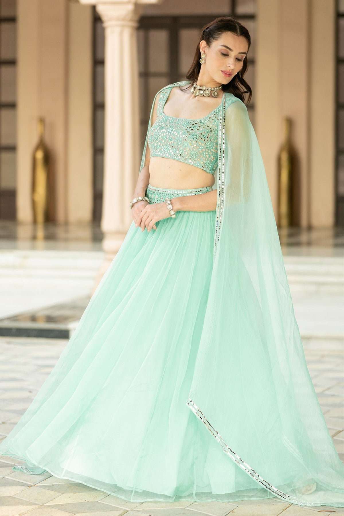 Aqua Bue Lehenga Set