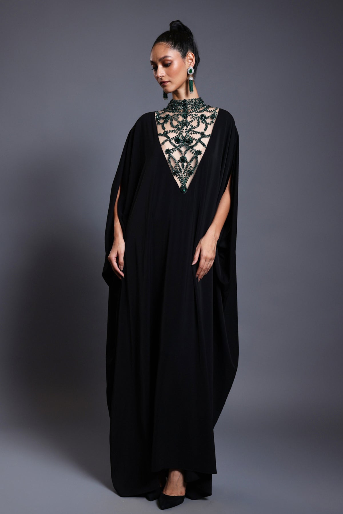 Emerald Embroidered Kaftan