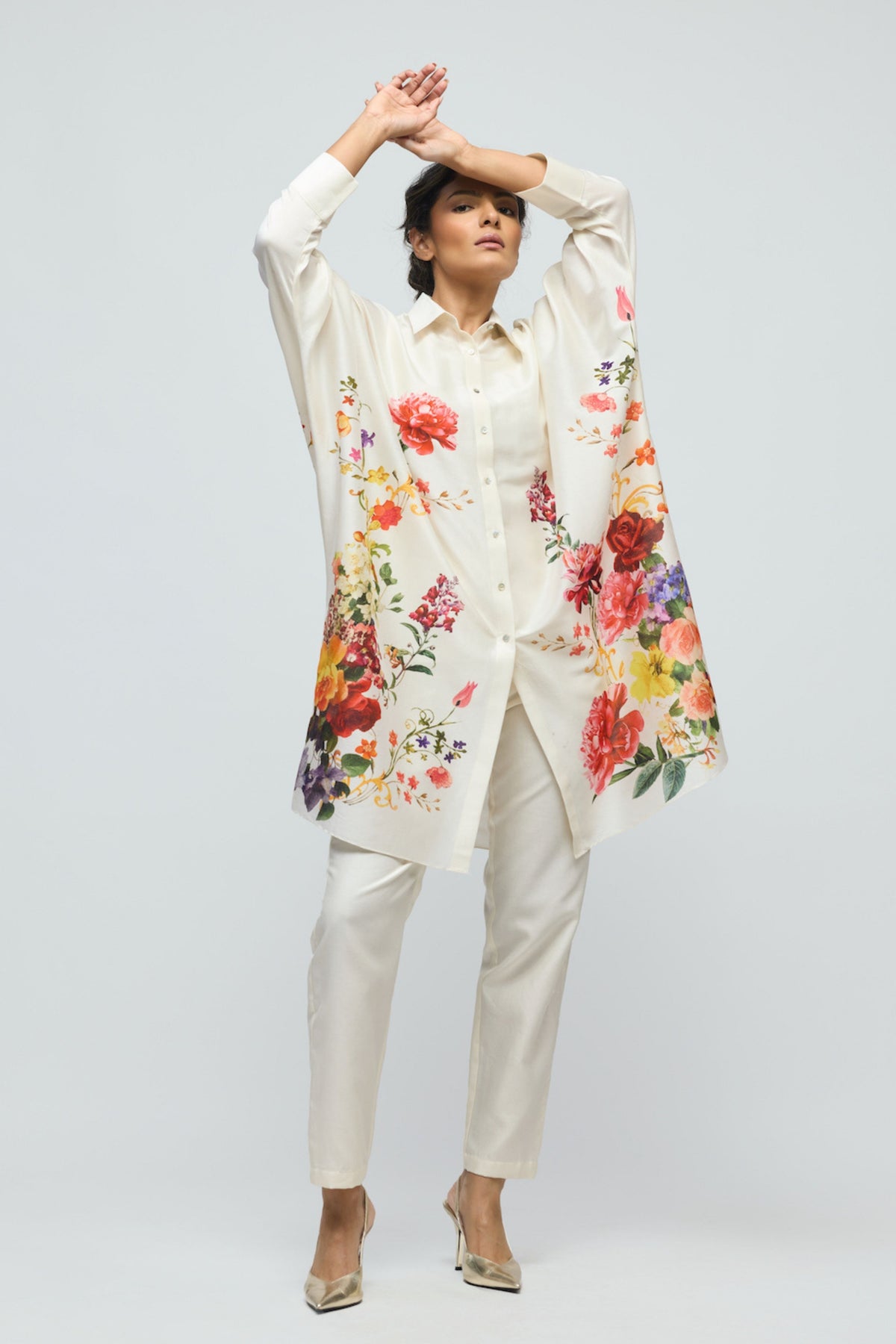 Printed Floral Chanderi Tunic