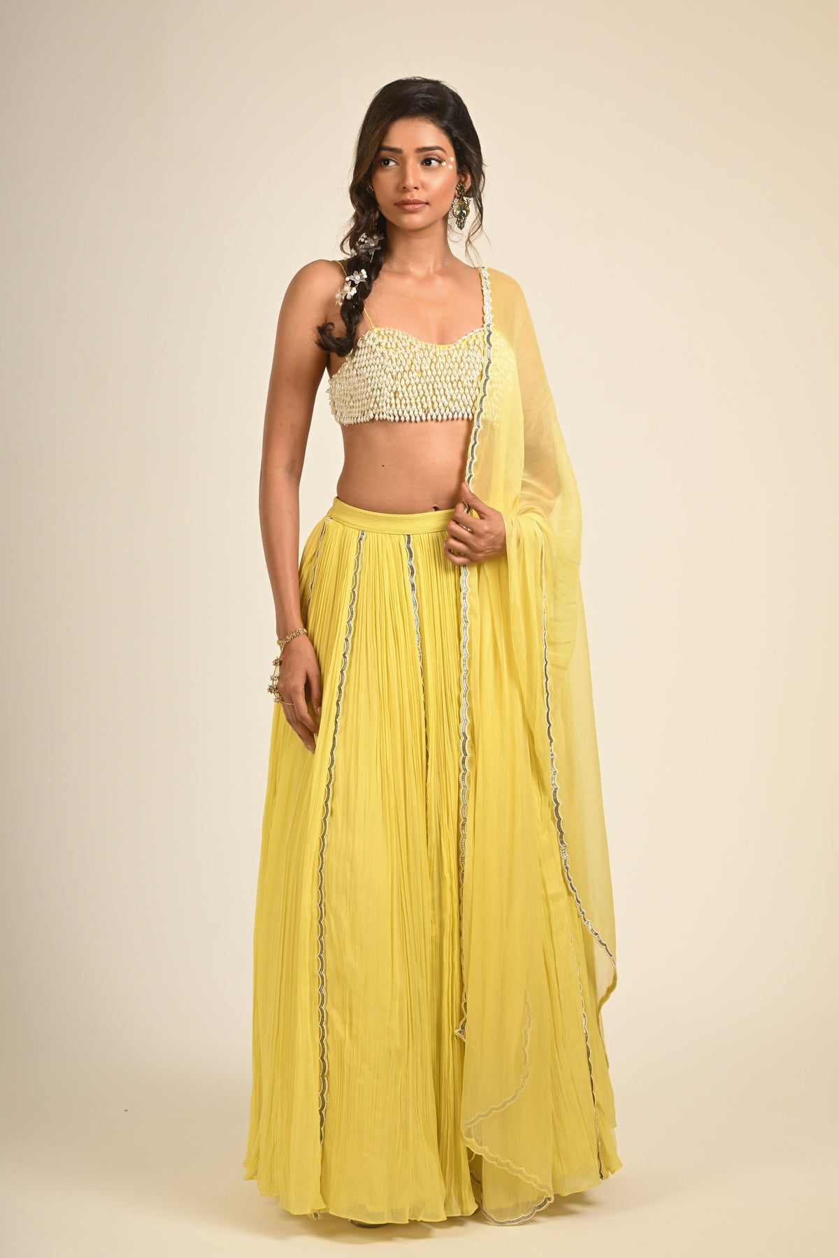 Mange Yellow Lehenga Set